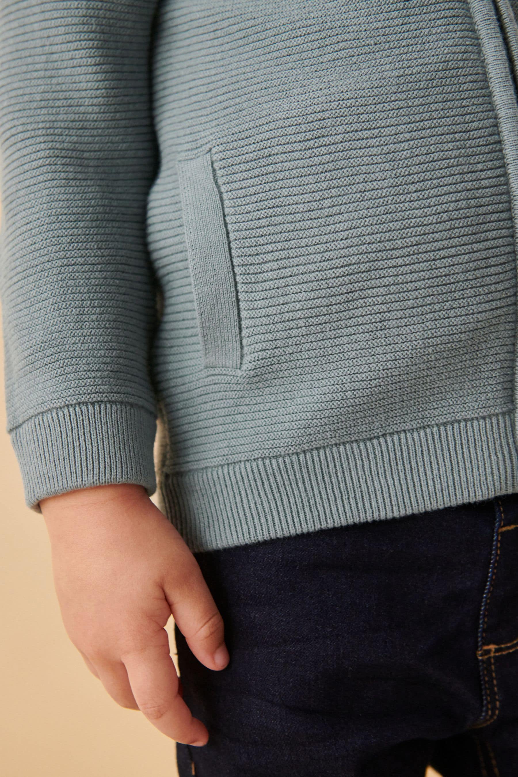 Blue 100% Cotton Zip Through Cardigan (3mths-7yrs)