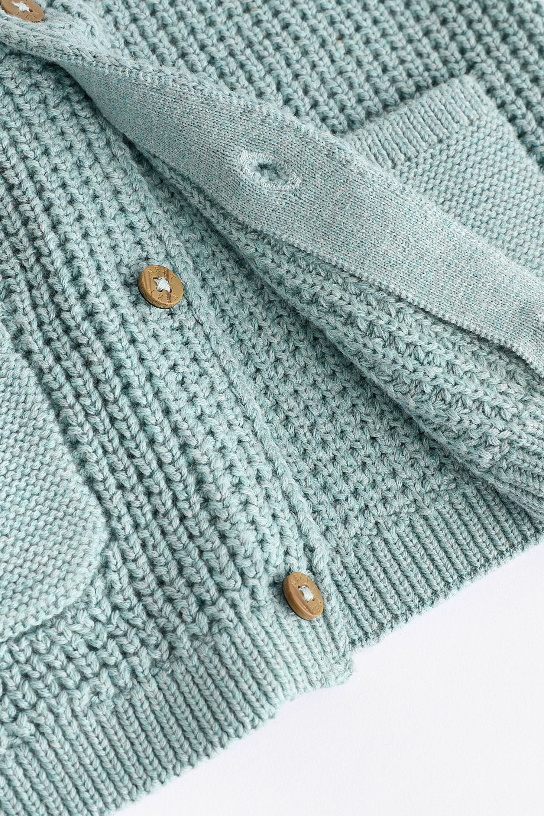 Teal Blue Baby 100% Cotton Knitted Cardigan (0mths-2yrs)