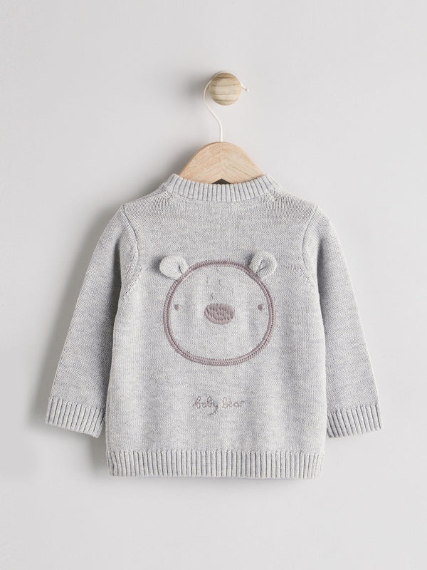 Grey Bear 100% Cotton Cardigan (0mths-2yrs)