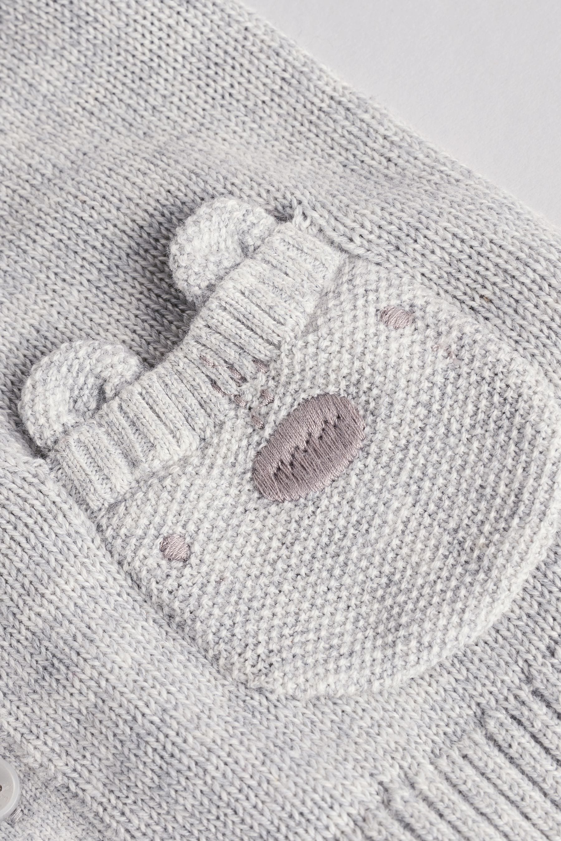 Grey Bear 100% Cotton Baby Knitted Cardigan (0mths-2yrs)