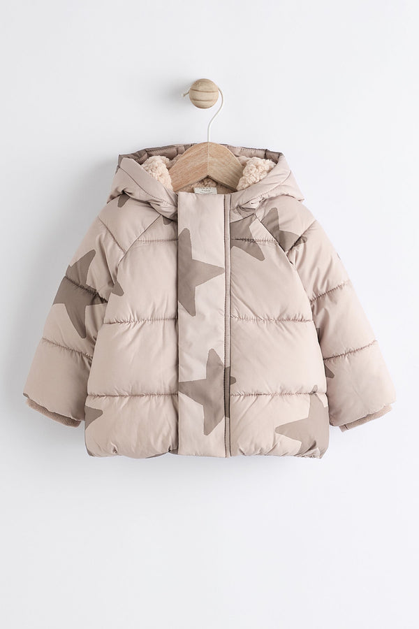 Neutral Star Baby Puffer Coat (0mths-2yrs)