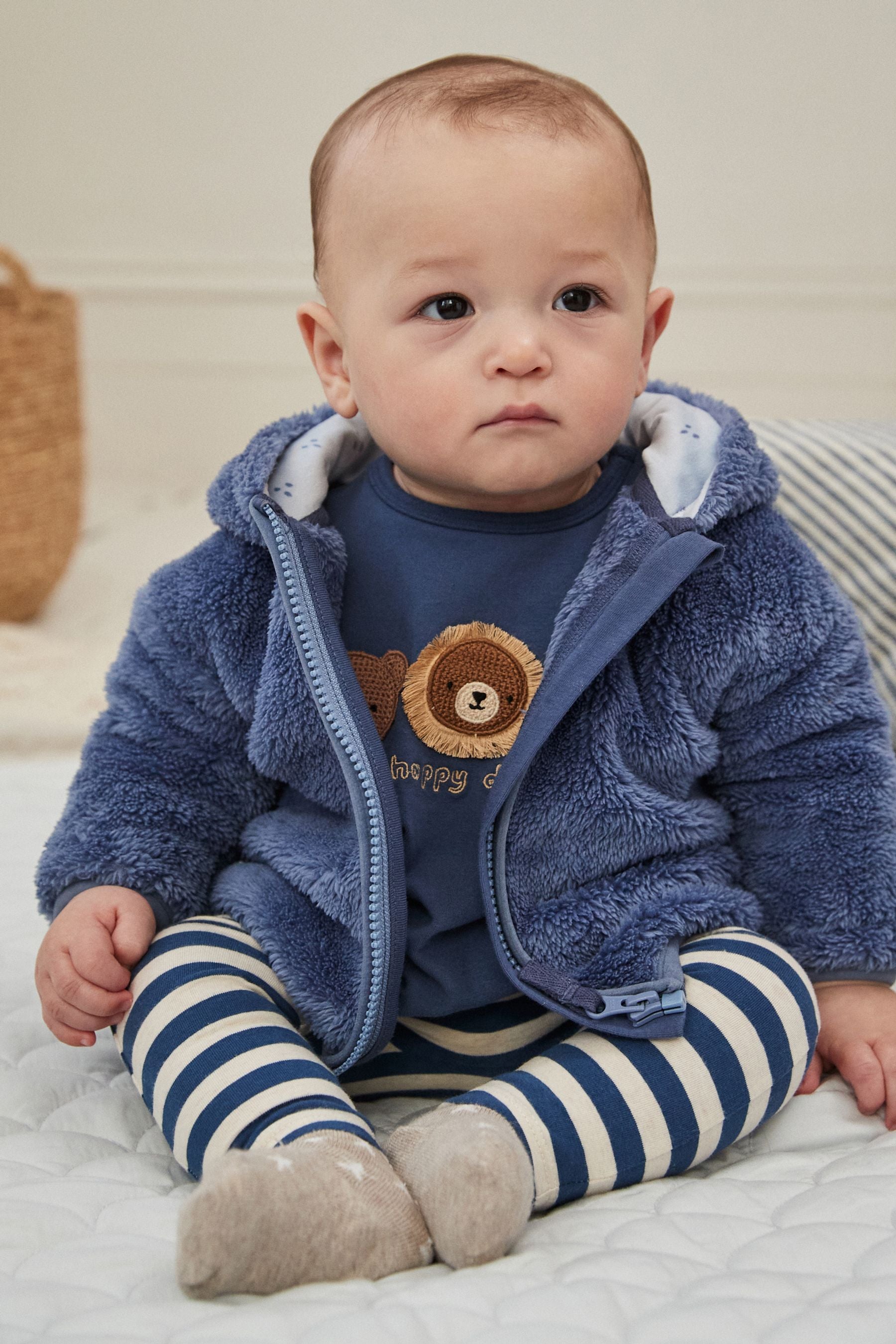 Navy Baby Cosy Fleece Jacket (0mths-2yrs)