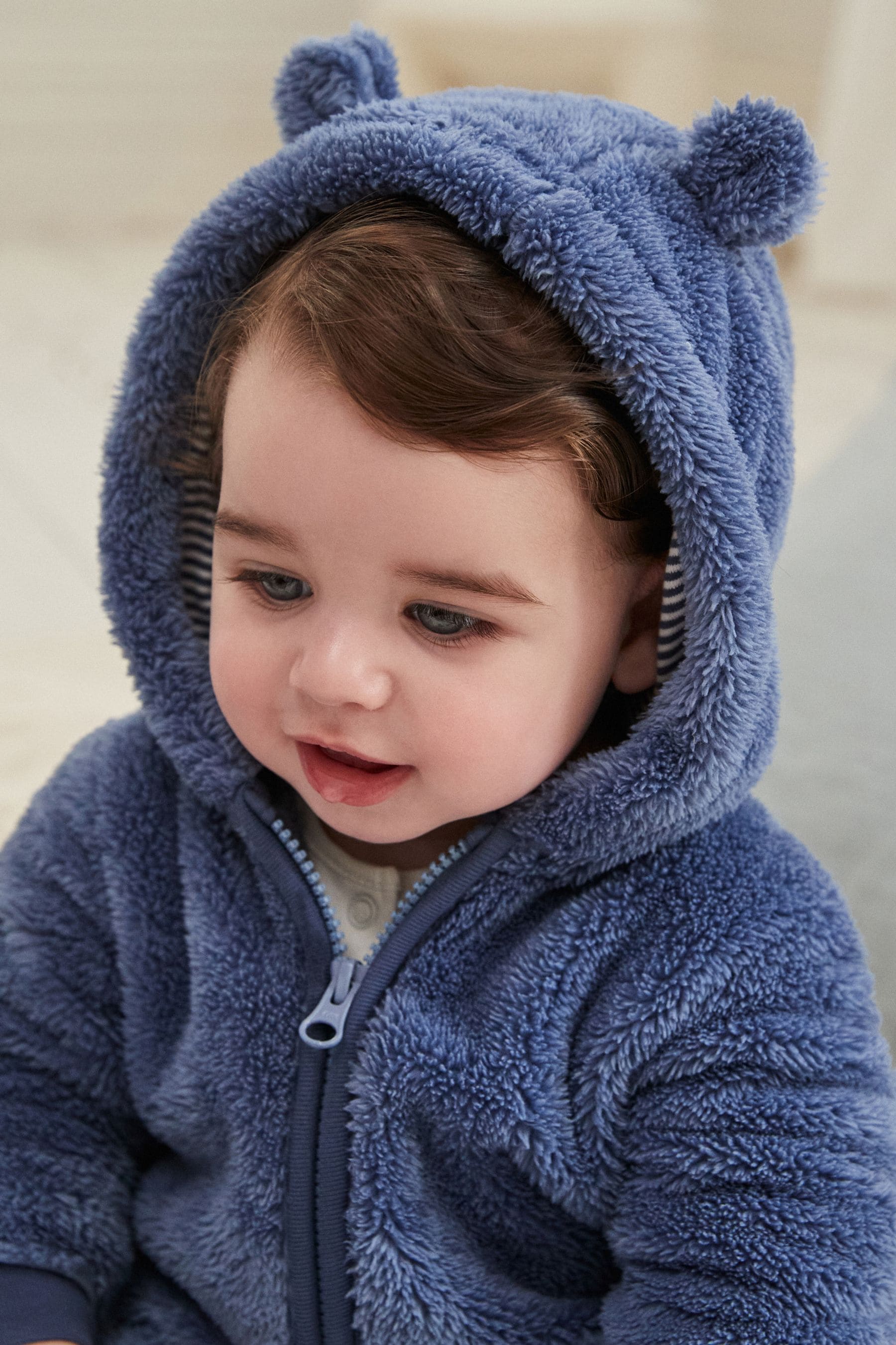 Navy Baby Cosy Fleece All In One (0mths-2yrs)