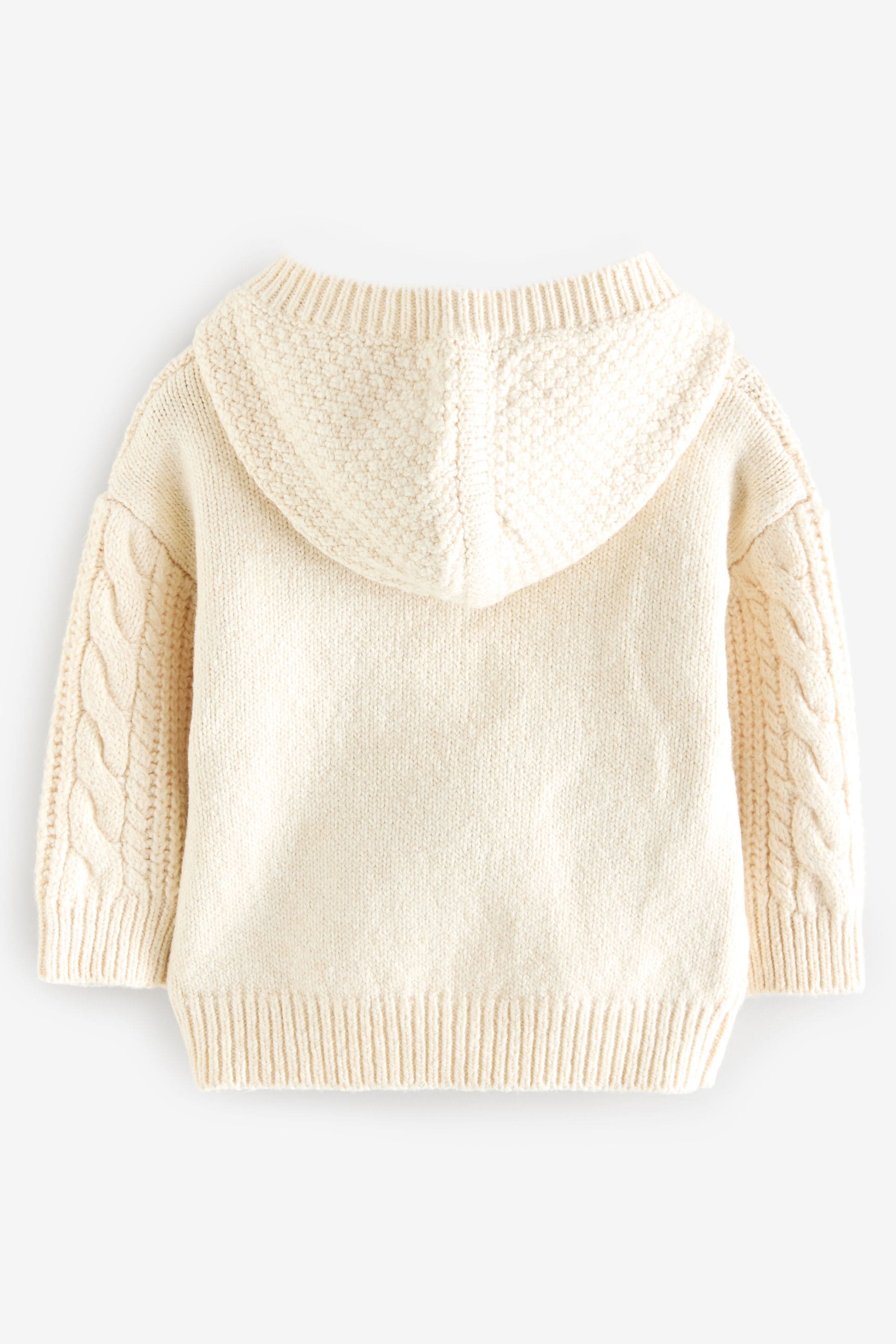 Ecru Cable Knit Zip Through Cardigan (3mths-7yrs)