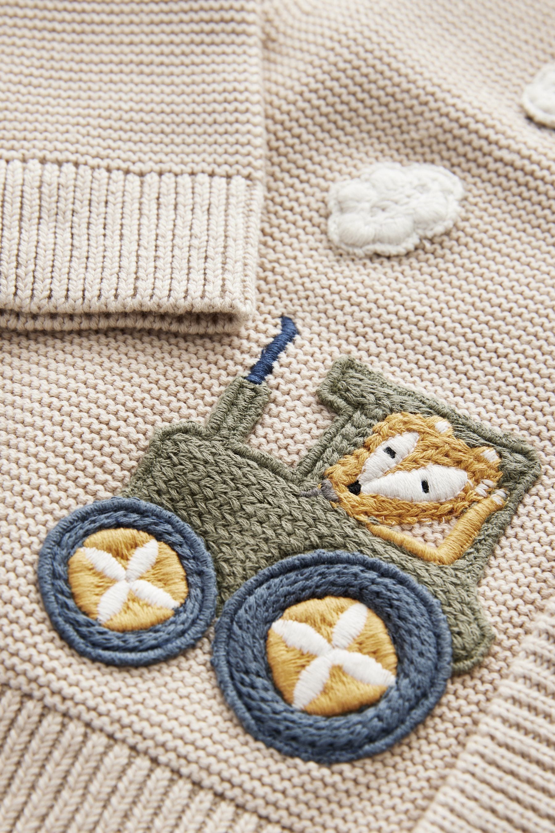 Neutral Train Character 100% Cotton Cardigan (3mths-7yrs)