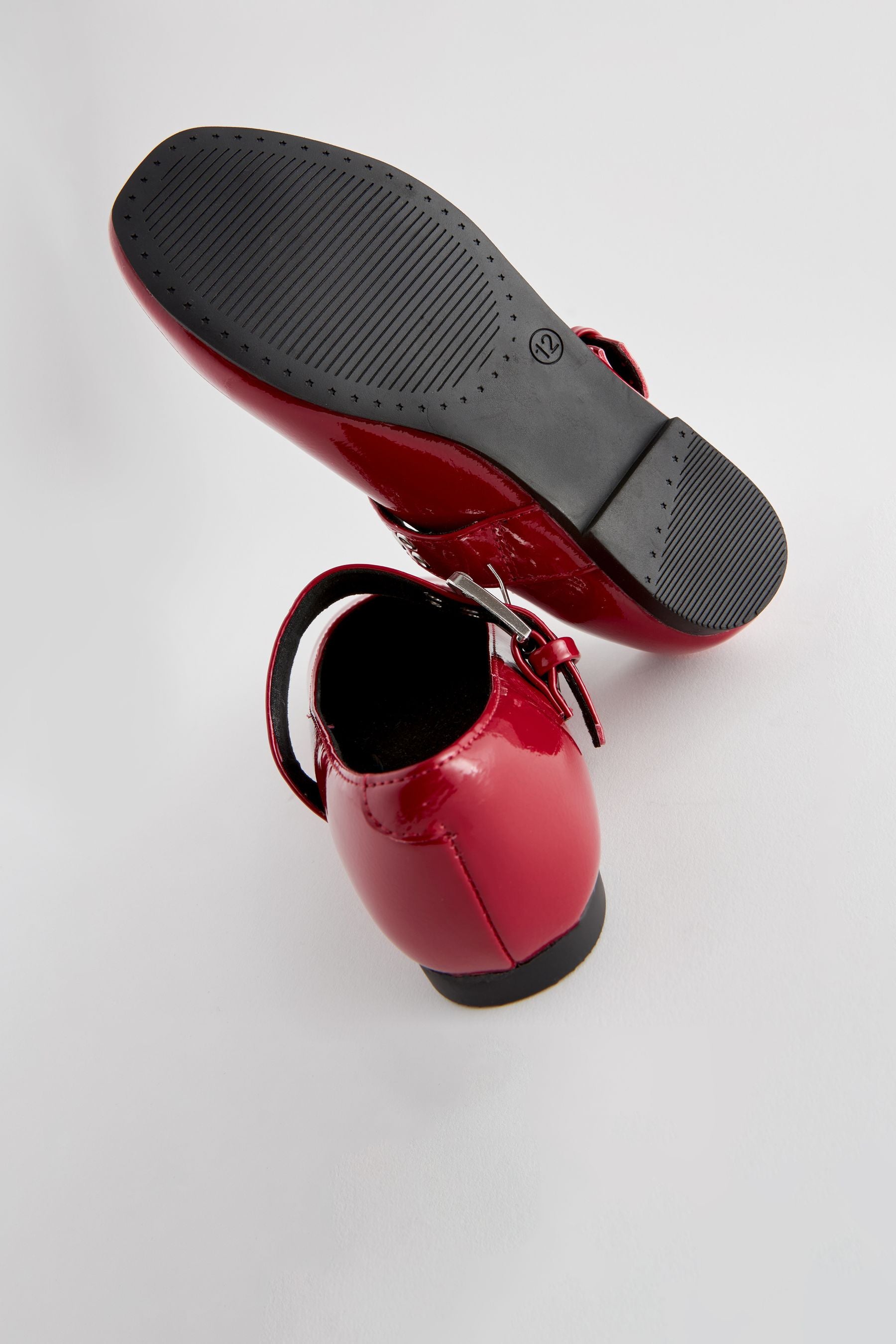 Red Stud Strap Mary Jane Shoes