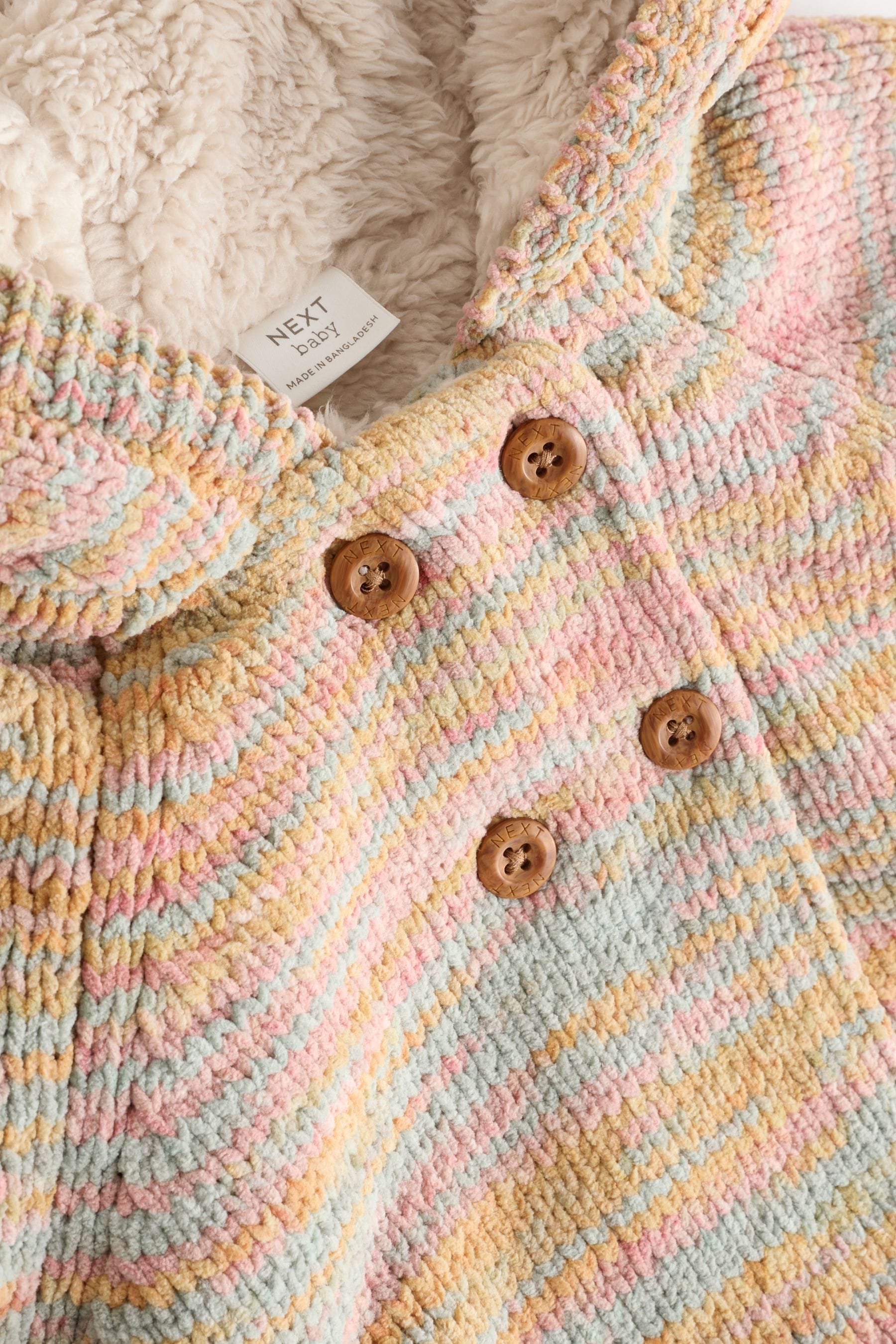 Multi Baby Fleece Lined Cardigan (0mths-2yrs)