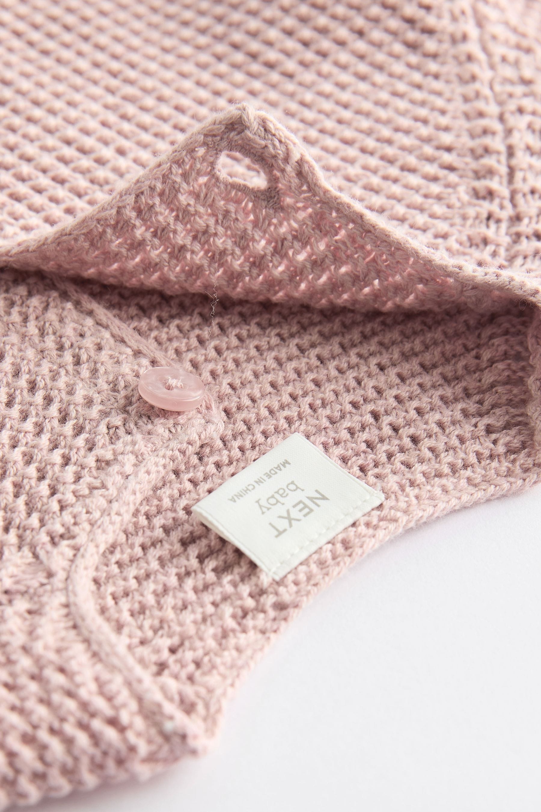 Pink Baby Frill Hem 100% Cotton Knitted Cardigan (0mths-2yrs)