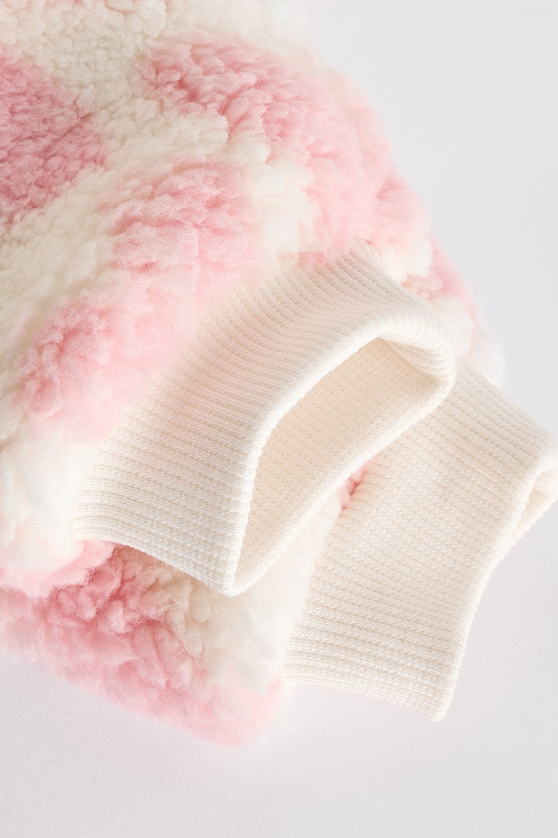 White/Pink Heart Baby Cosy Fleece Jacket (0mths-2yrs)