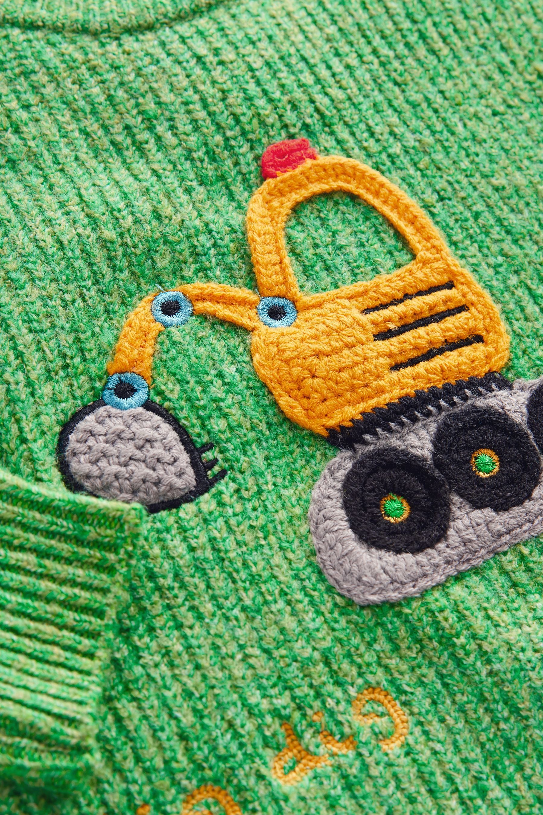 Green Digger Knitted Crew Neck Jumper (3mths-7yrs)