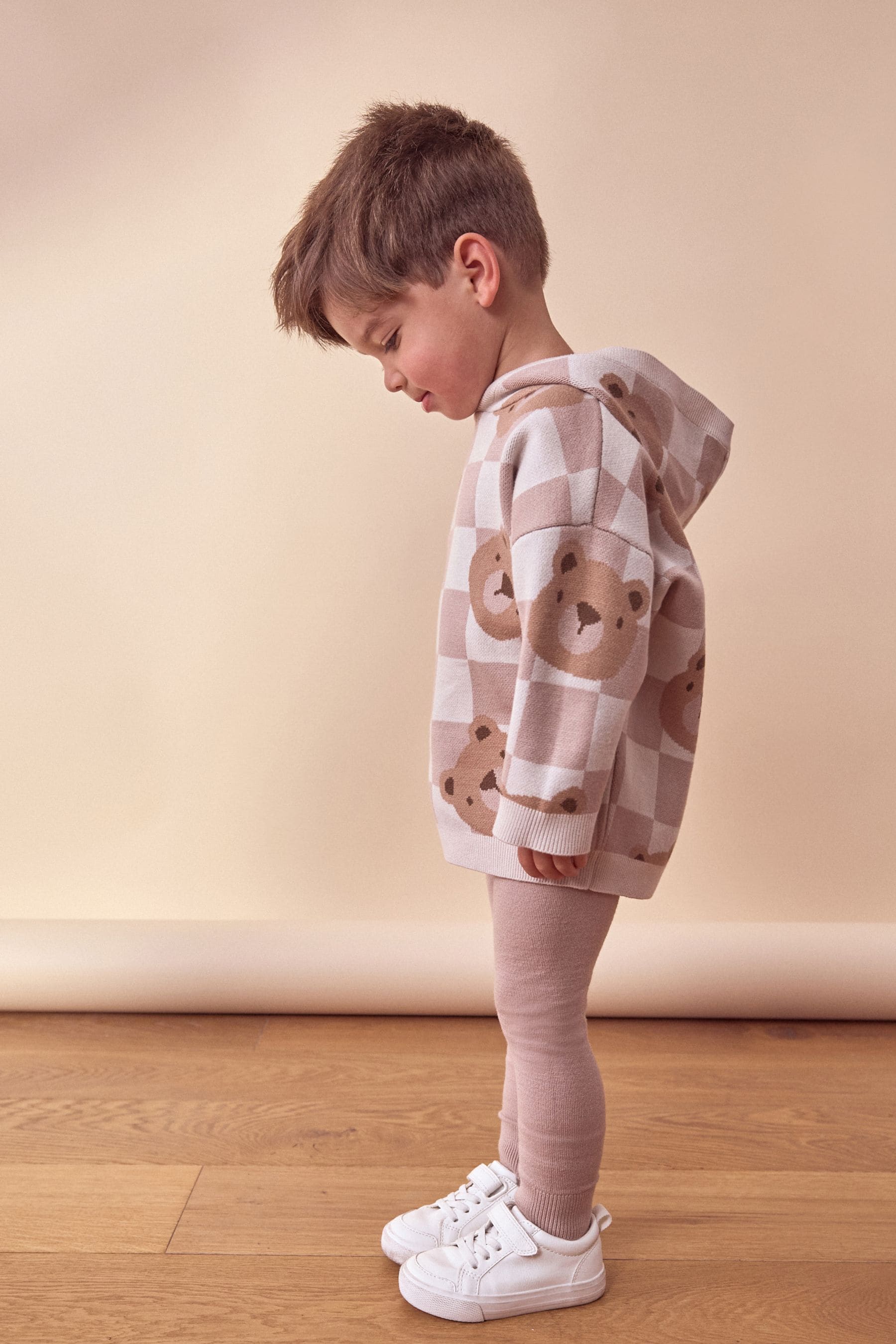 Neutral Bears Knitted Hoodie and Leggings Set (3mths-7yrs)