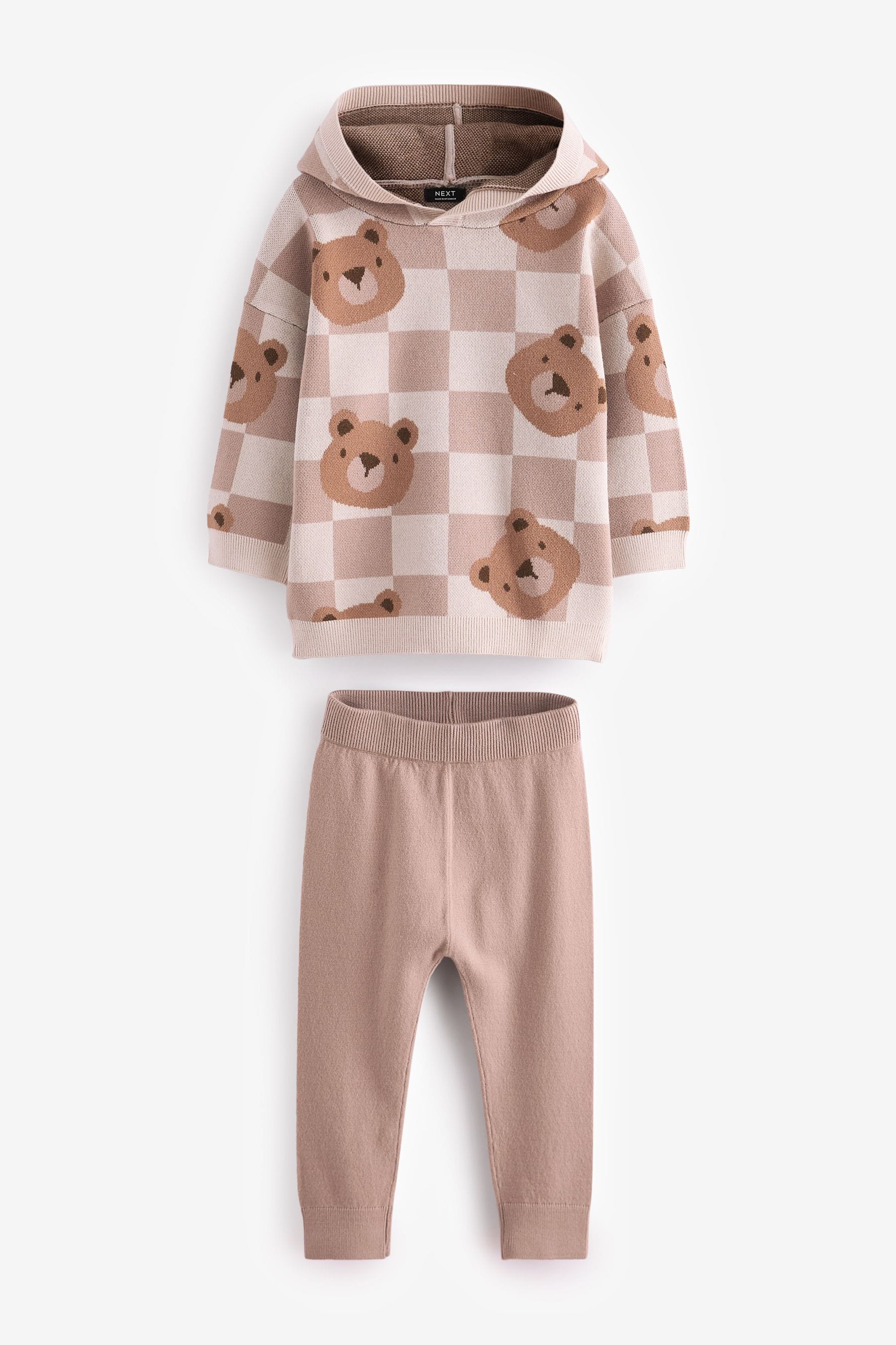 Neutral Bears Knitted Hoodie and Leggings Set (3mths-7yrs)