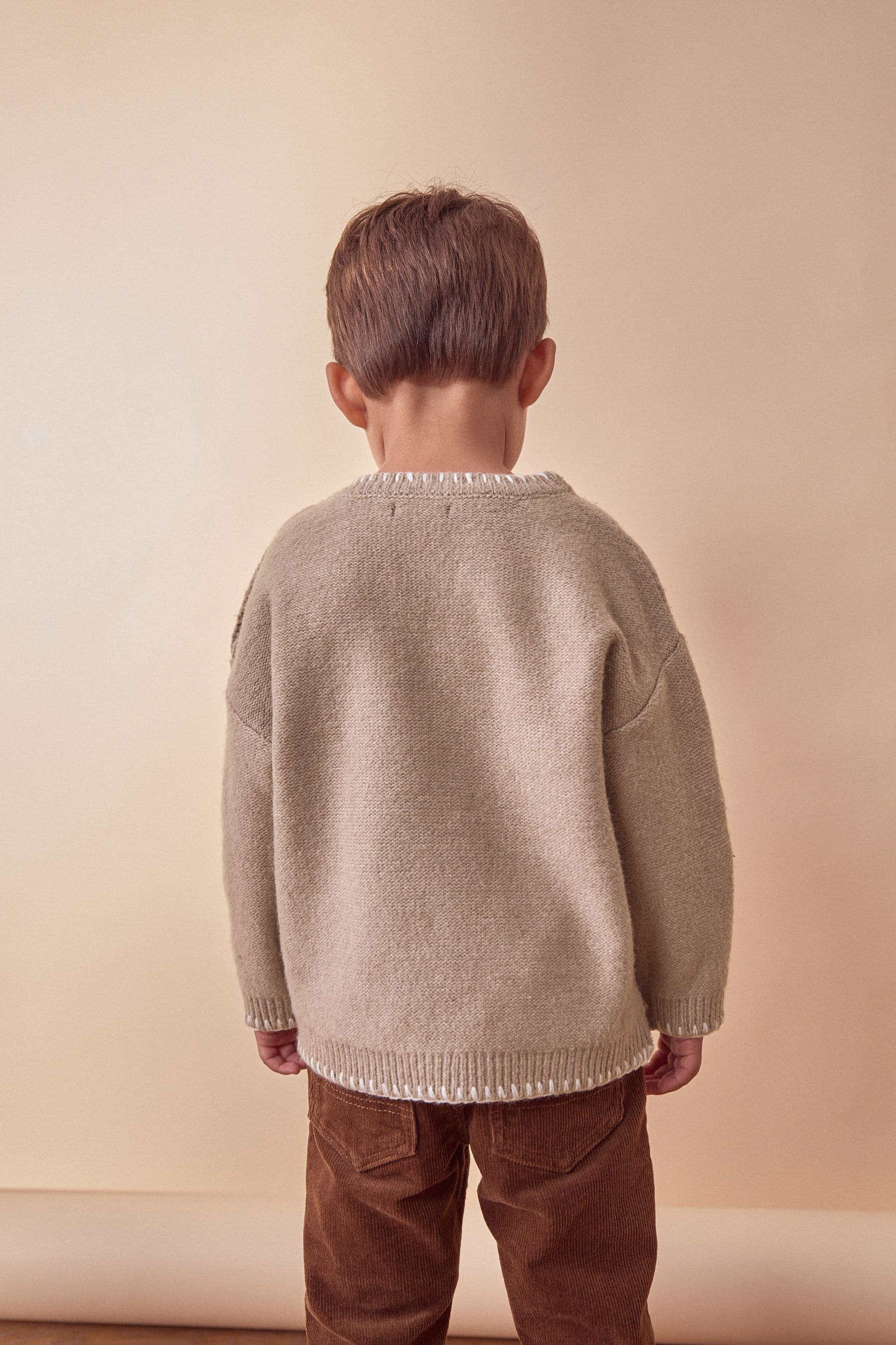 Neutral Knitted Crew Neck Jumper (3mths-7yrs)