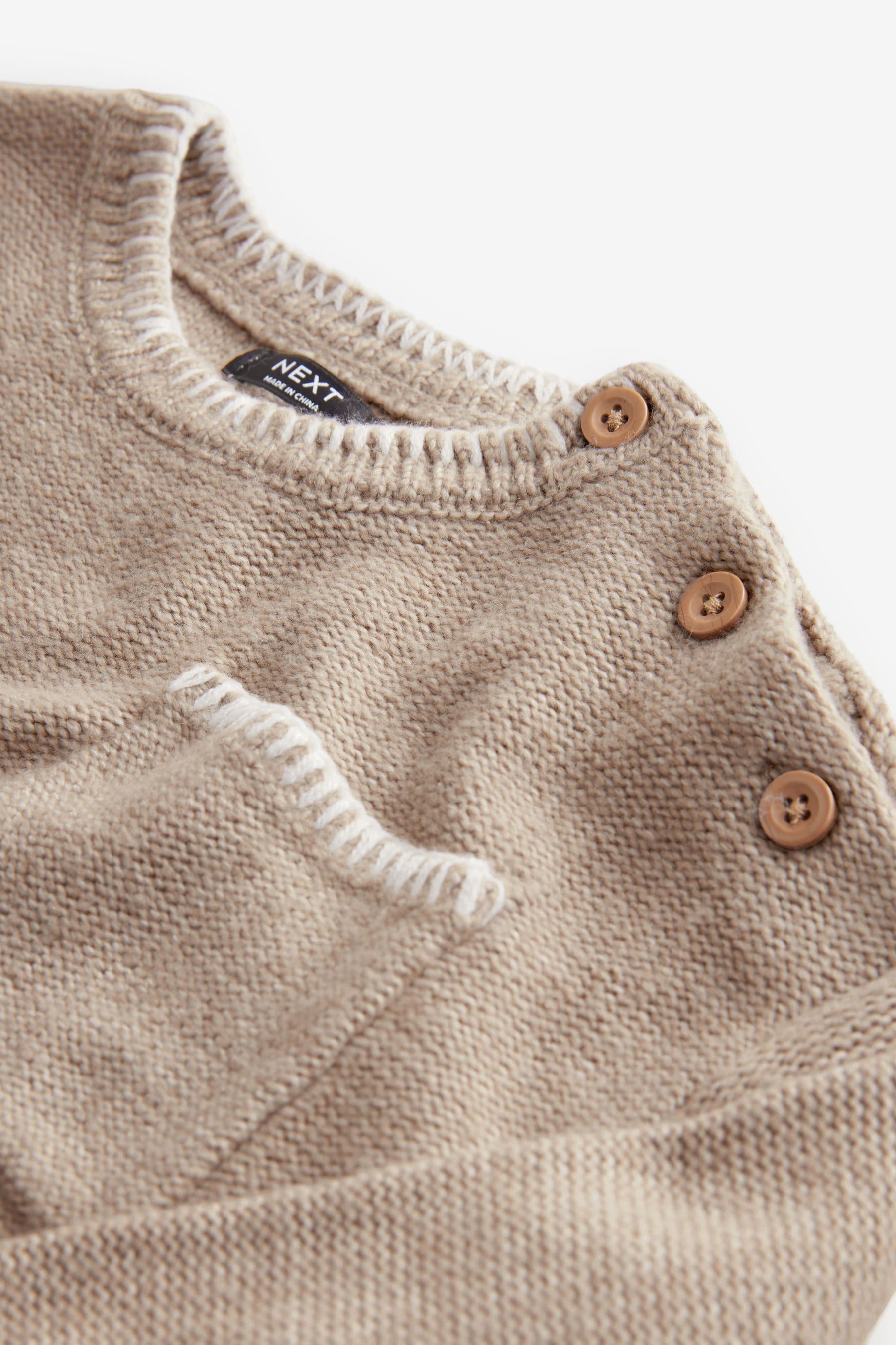 Neutral Knitted Crew Neck Jumper (3mths-7yrs)