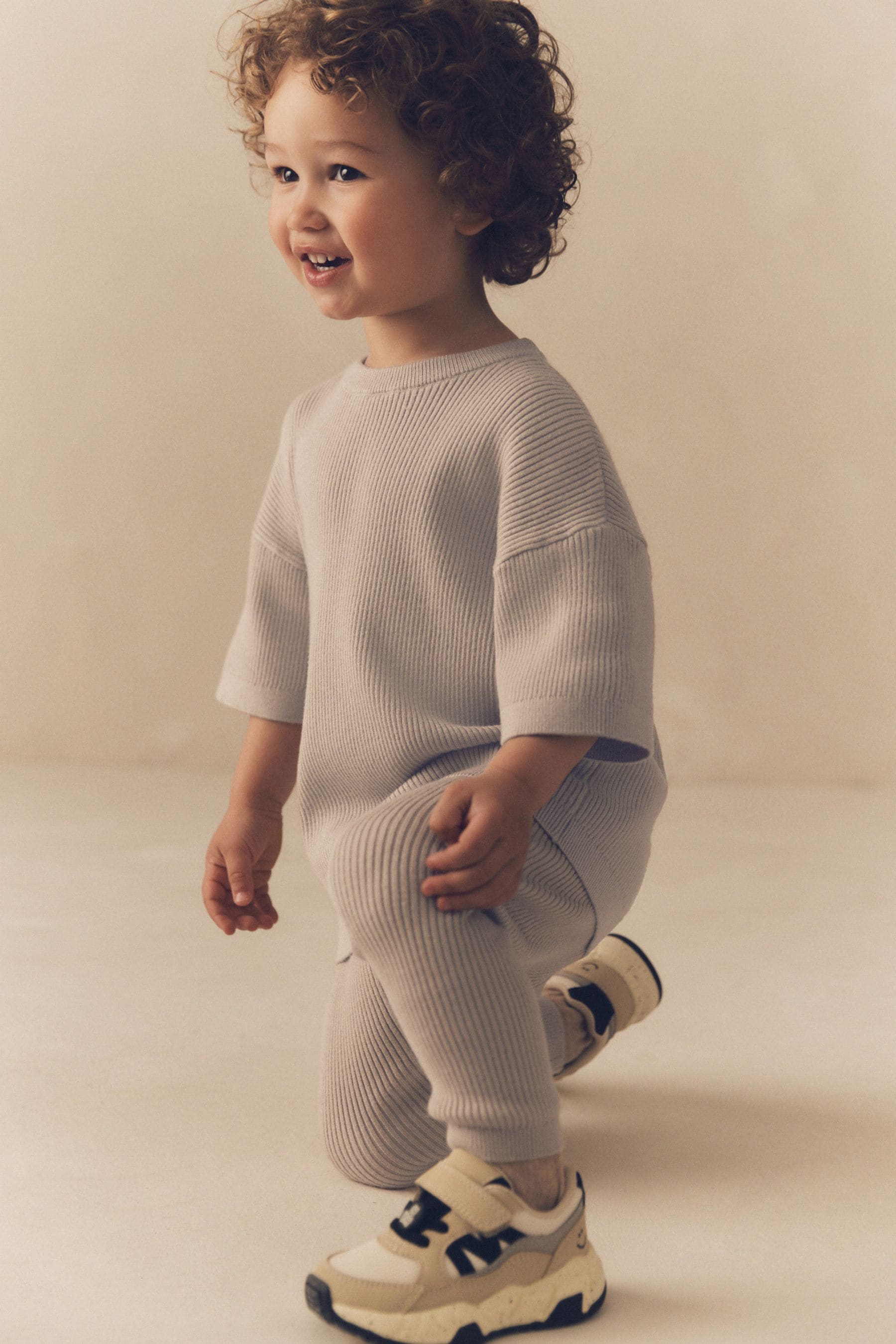 Neutral Knitted T-Shirt and Leggings Set (3mths-7yrs)