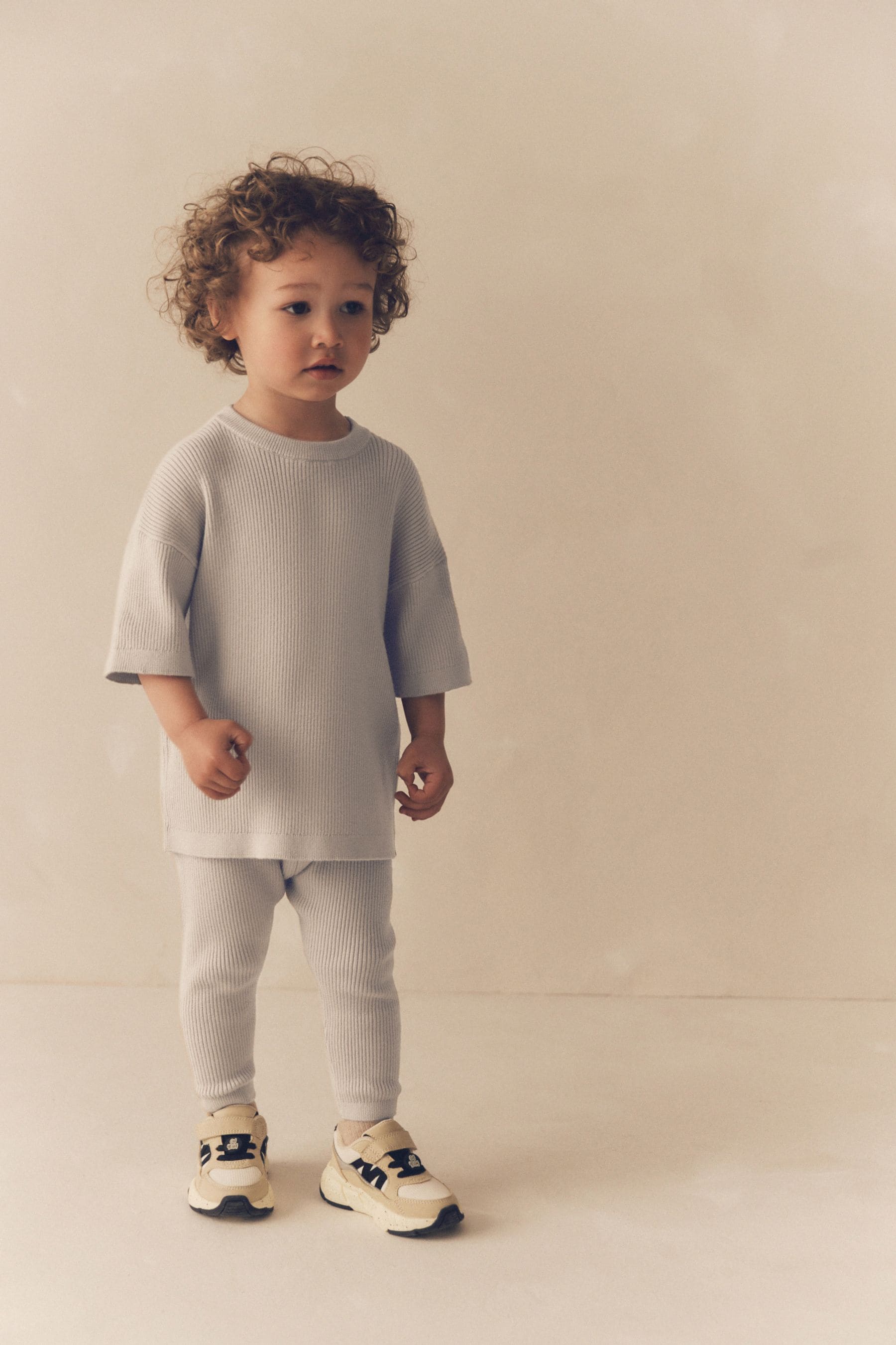 Neutral Knitted T-Shirt and Leggings Set (3mths-7yrs)