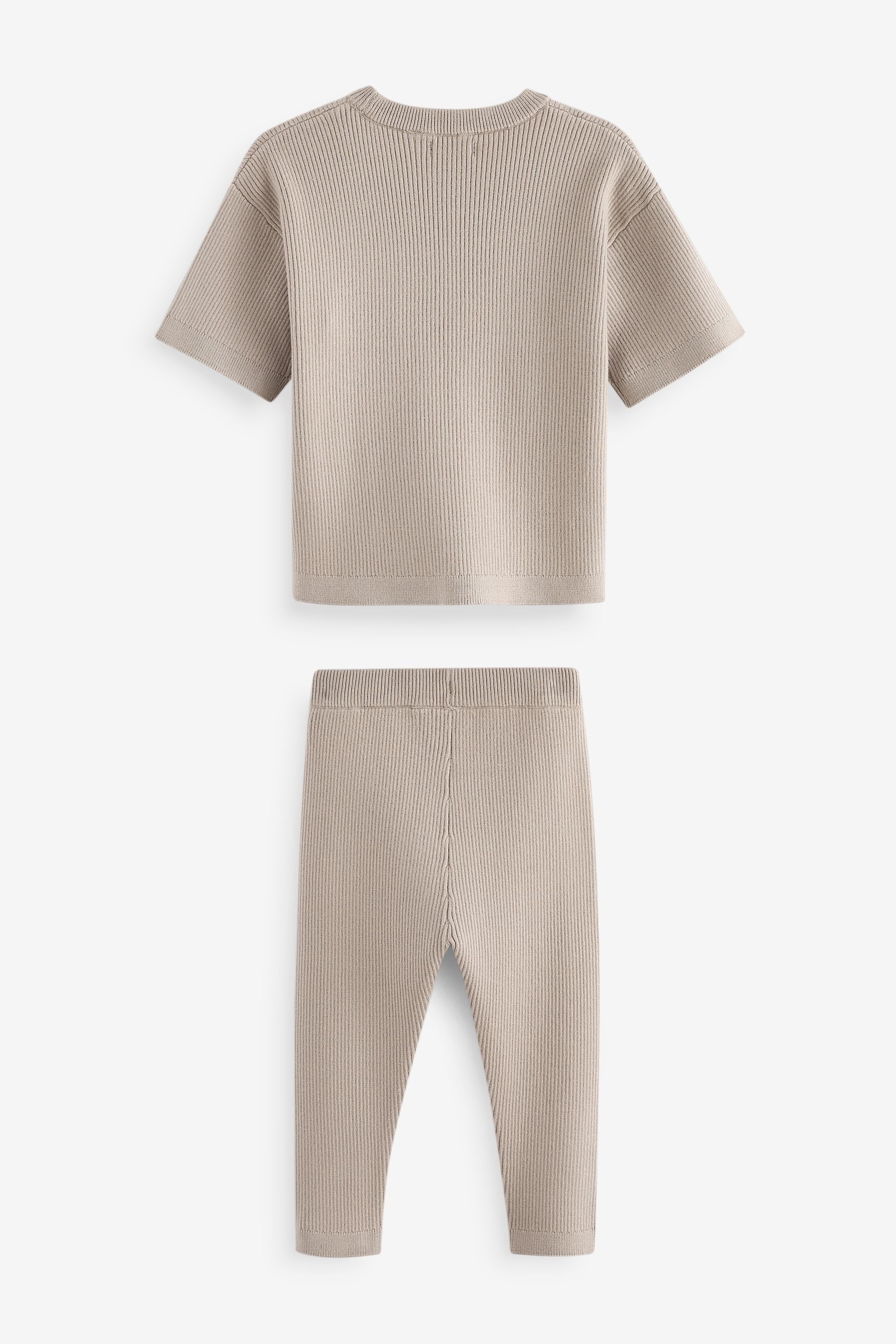 Neutral Knitted T-Shirt and Leggings Set (3mths-7yrs)