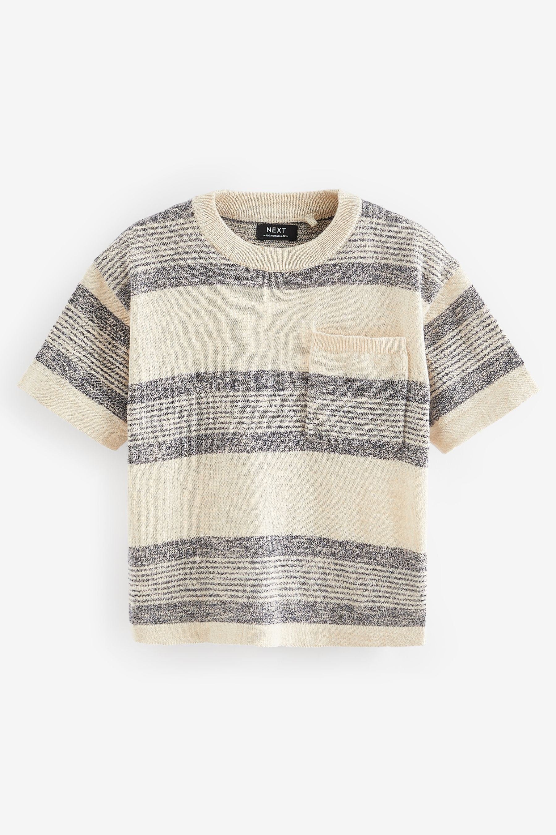 Ecru Natural Knitted Linen Blend T-Shirt (3mths-7yrs)