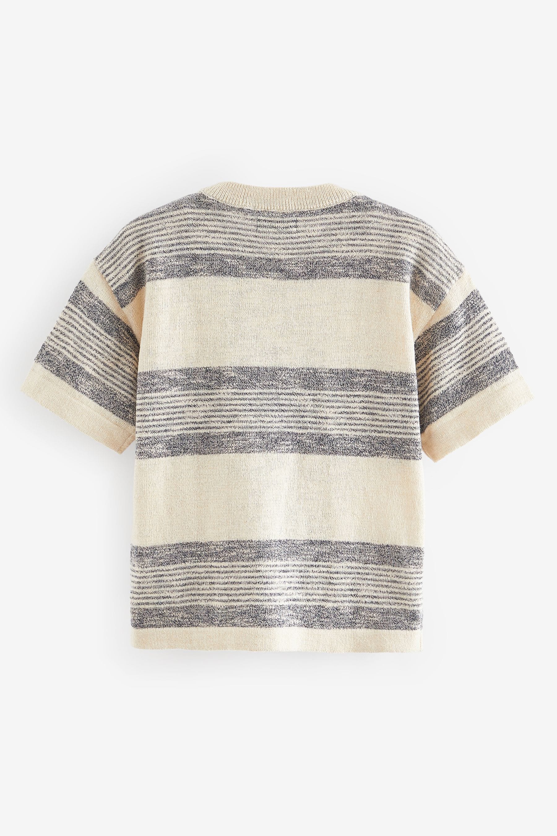 Ecru Natural Knitted Linen Blend T-Shirt (3mths-7yrs)