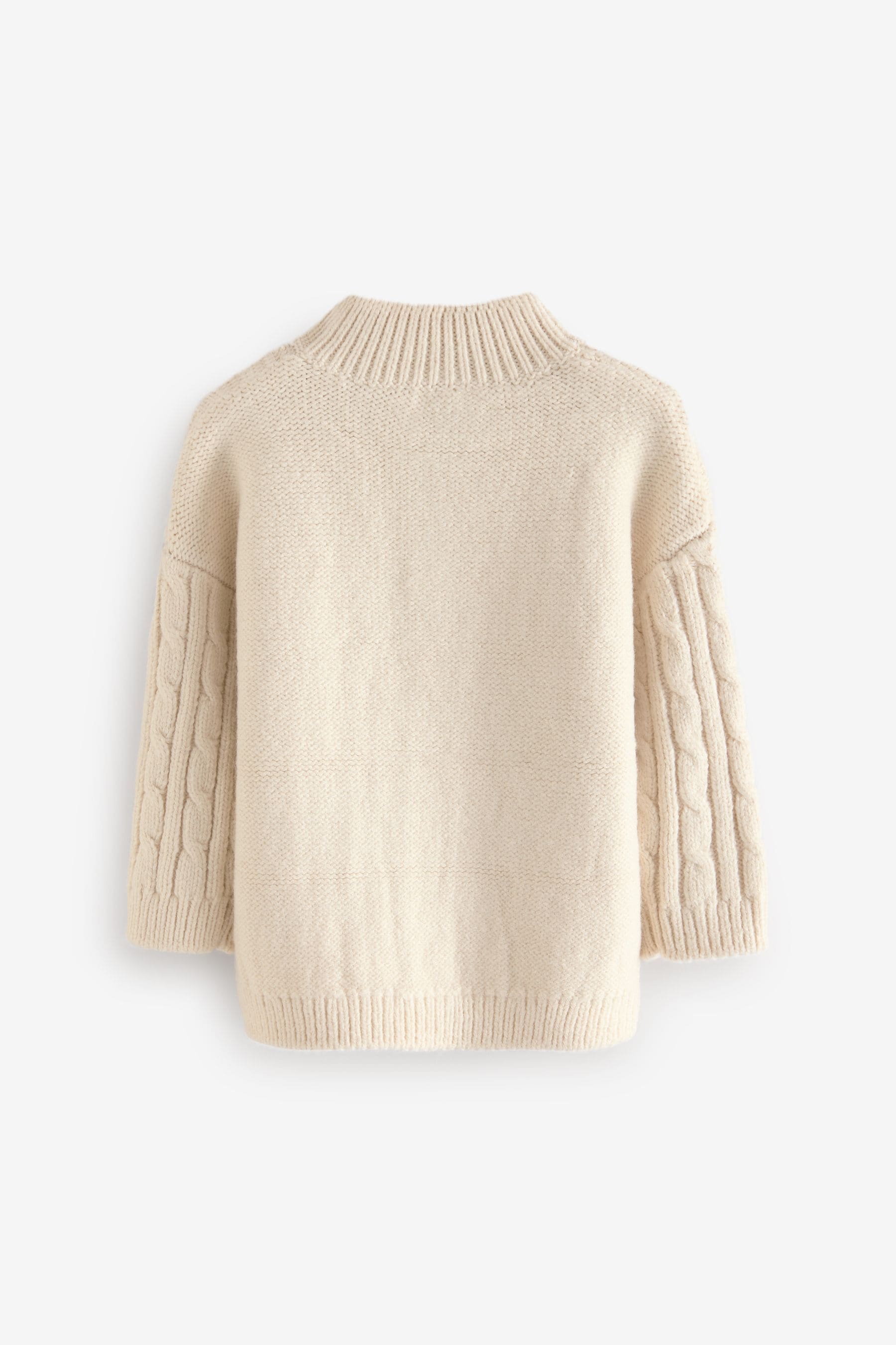 Ecru Cable Knit Zip Neck Jumper (3mths-7yrs)