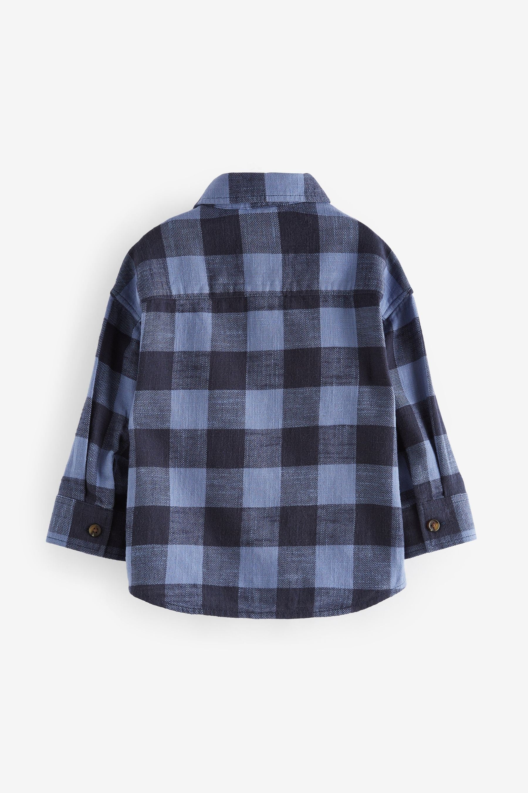 Blue/Navy Check Shirt Long Sleeve Check 100% Cotton Shirt (3mths-7yrs)