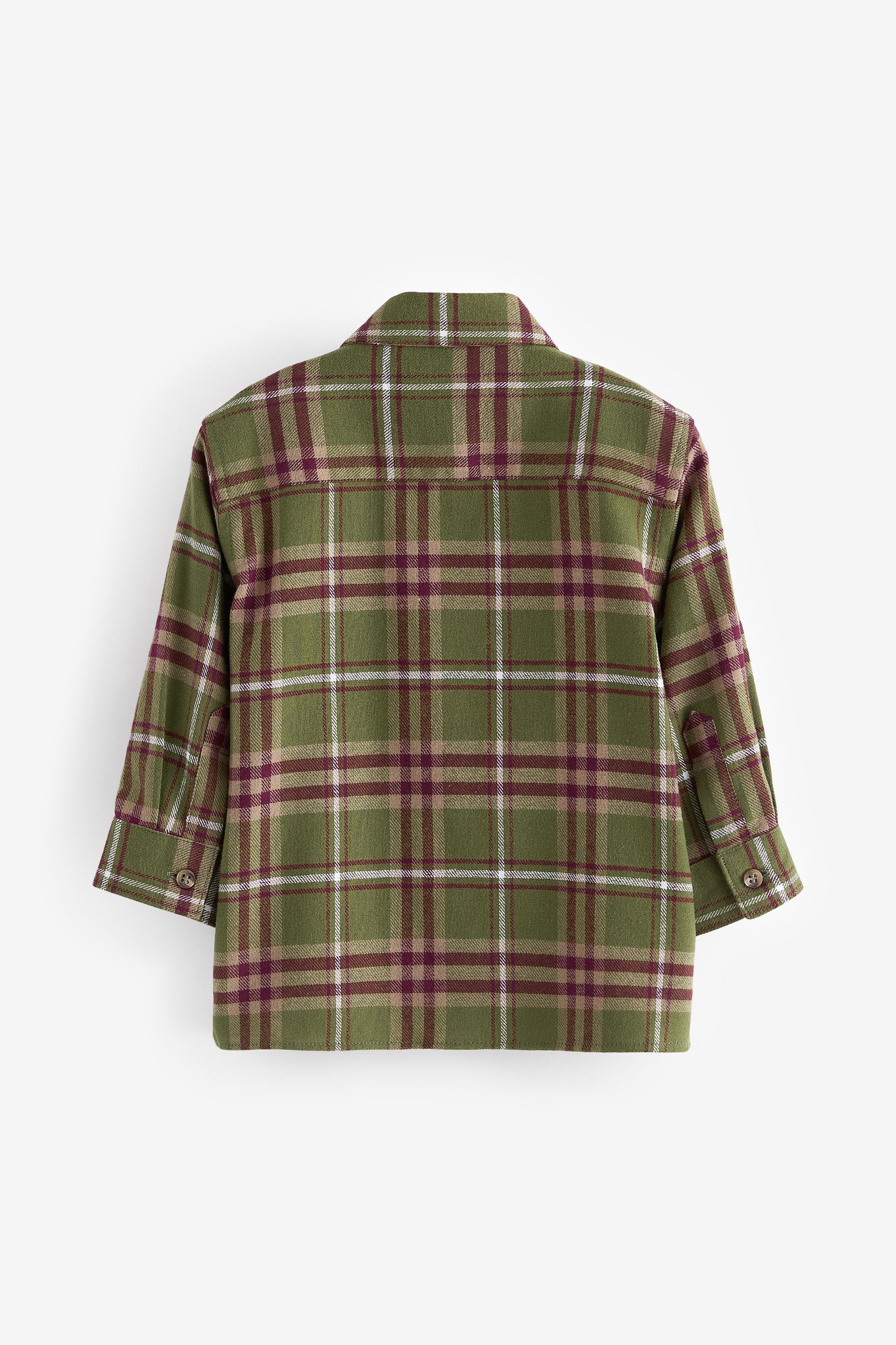 Green Check Long Sleeve Check 100% Cotton Shirt (3mths-7yrs)