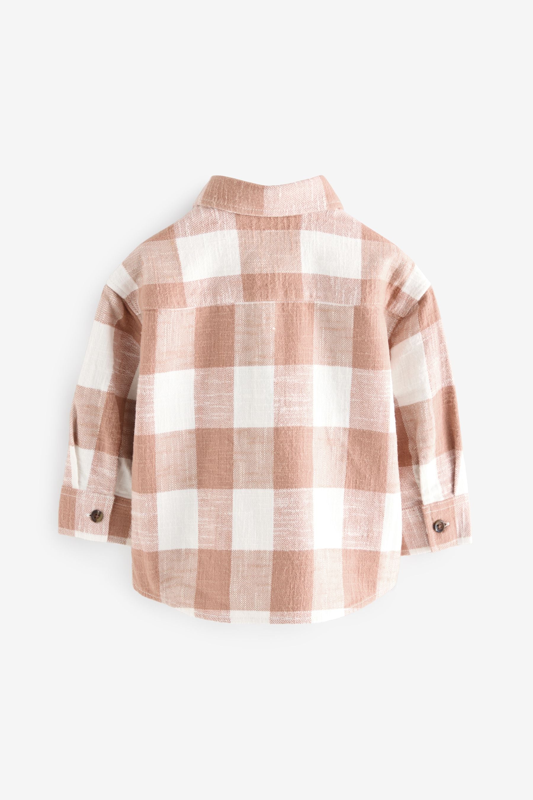 Rust Brown Long Sleeve Check 100% Cotton Shirt (3mths-7yrs)