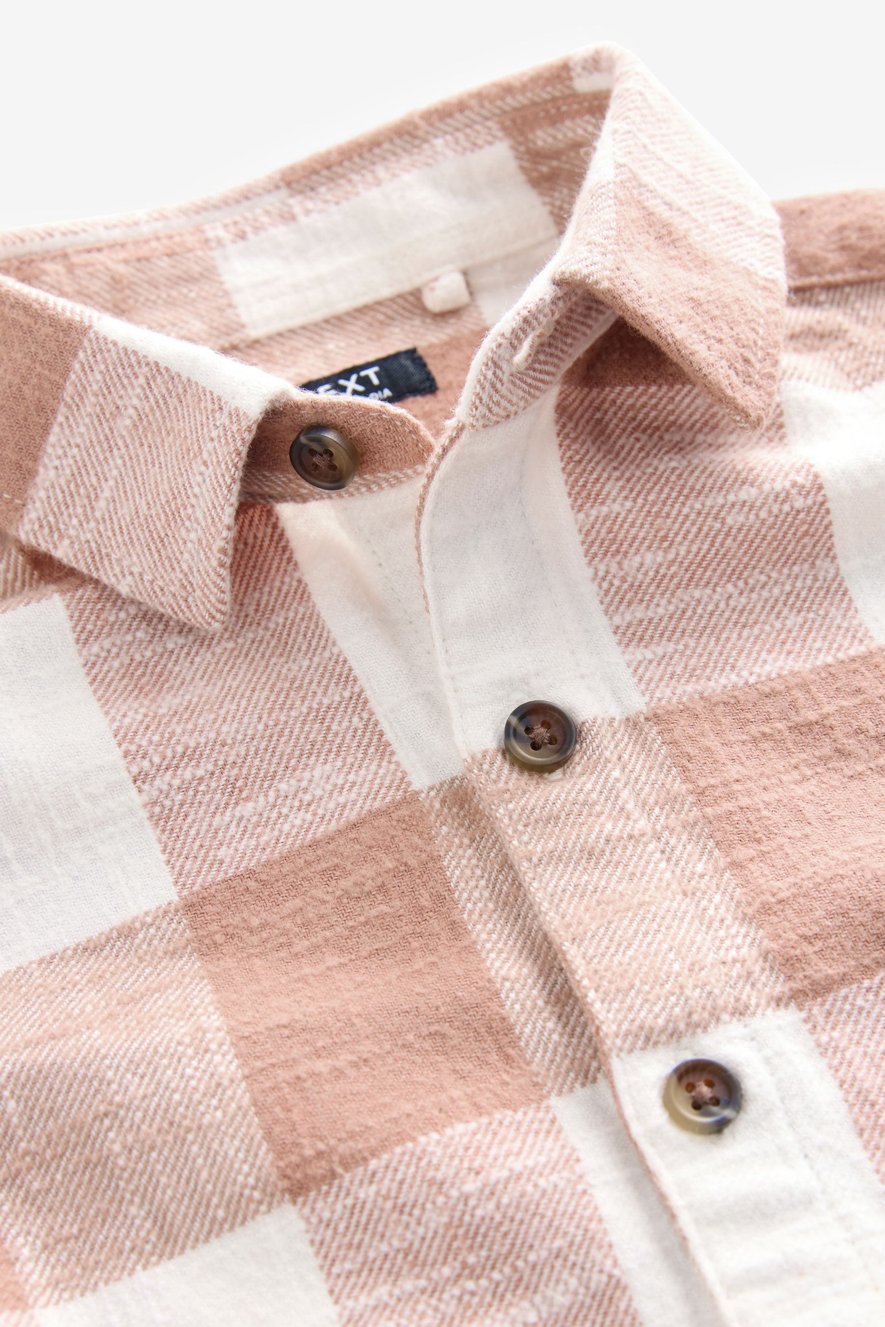 Rust Brown Long Sleeve Check 100% Cotton Shirt (3mths-7yrs)