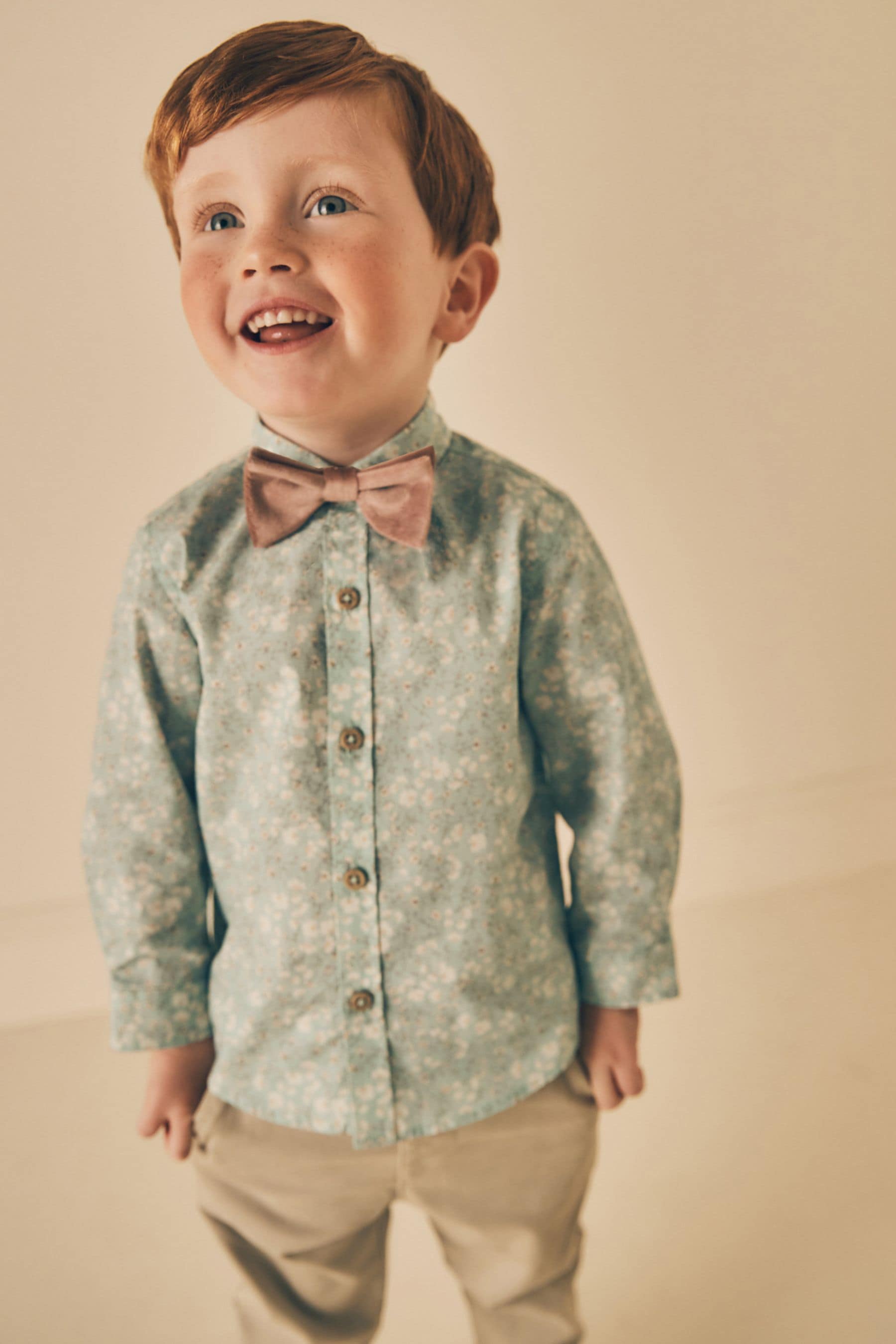 Mineral 100% Cotton Long Sleeve Shirt And Bow Tie Set (3mths-7yrs)