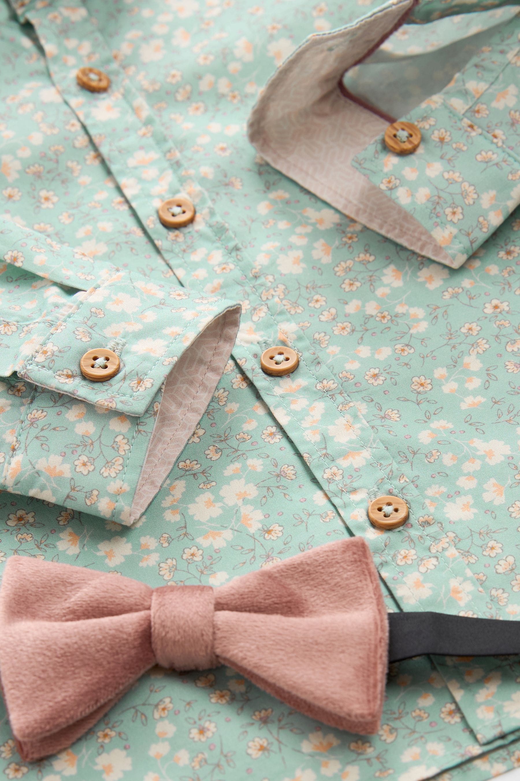 Mineral 100% Cotton Long Sleeve Shirt And Bow Tie Set (3mths-7yrs)