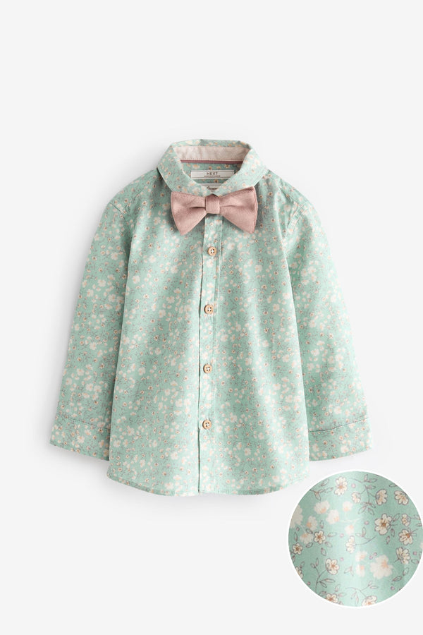 Mineral 100% Cotton Long Sleeve Shirt And Bow Tie Set (3mths-7yrs)