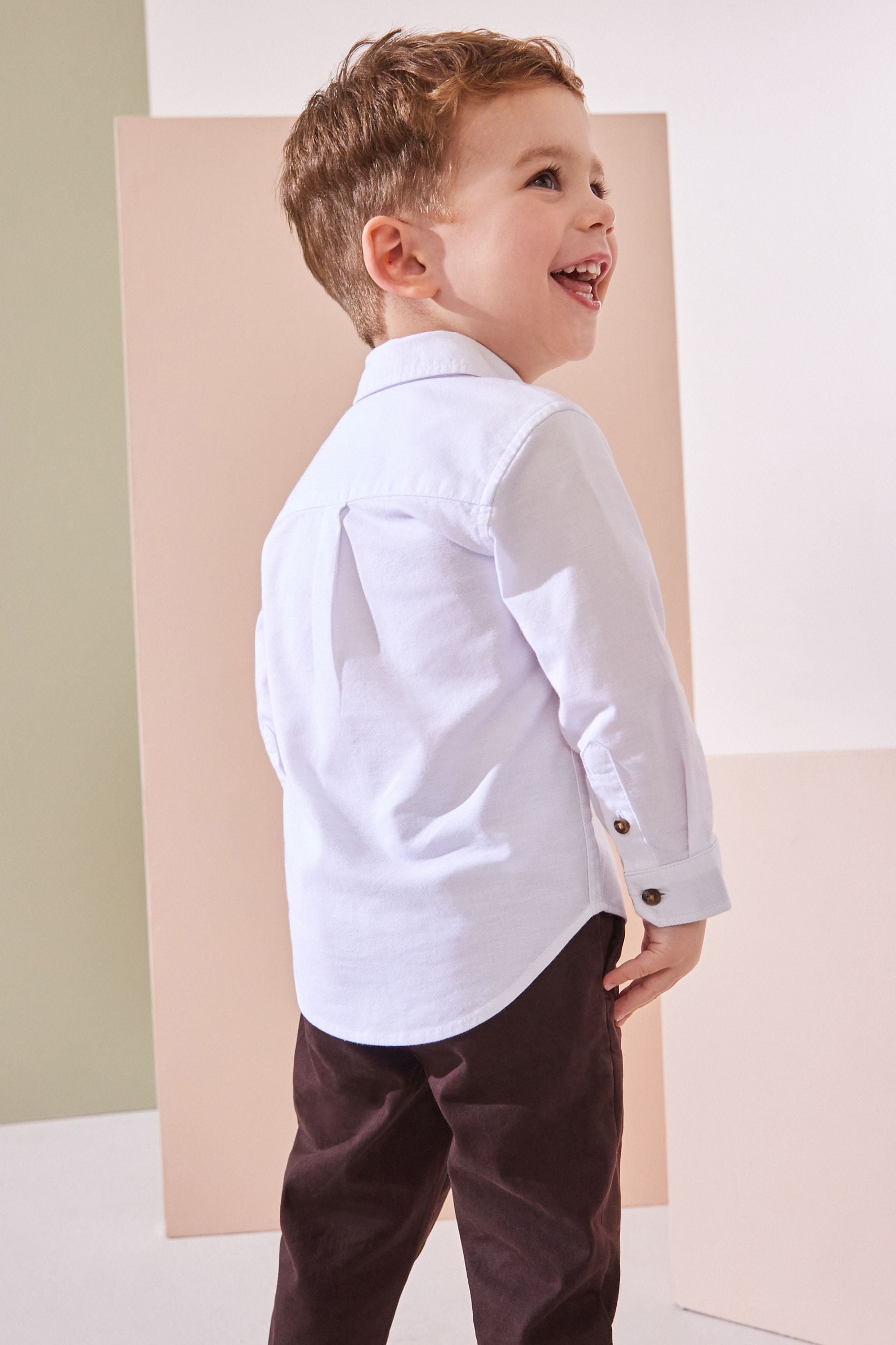 White Character Long Sleeve Oxford Shirt (3mths-7yrs)