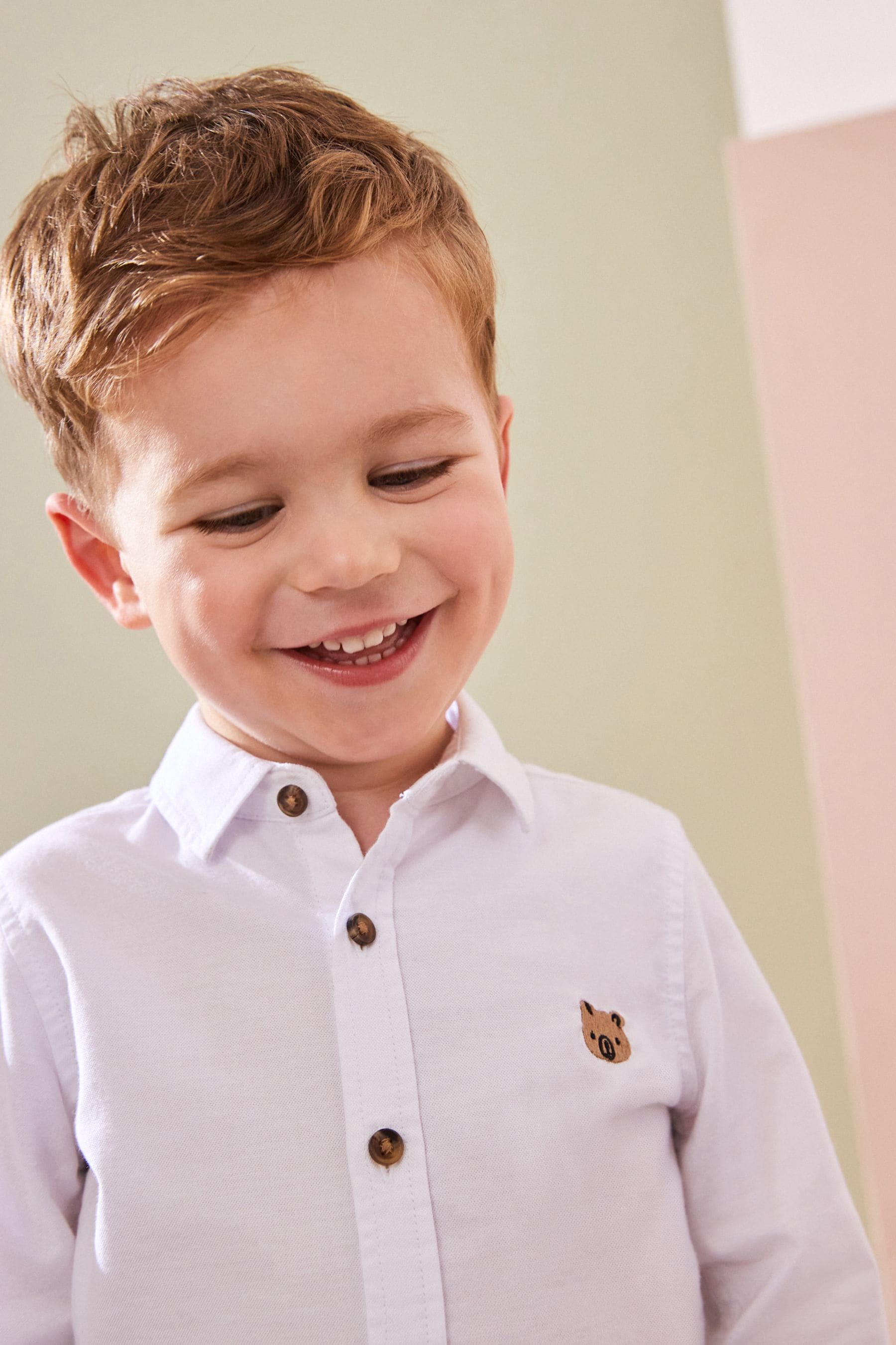 White Character Long Sleeve Oxford Shirt (3mths-7yrs)