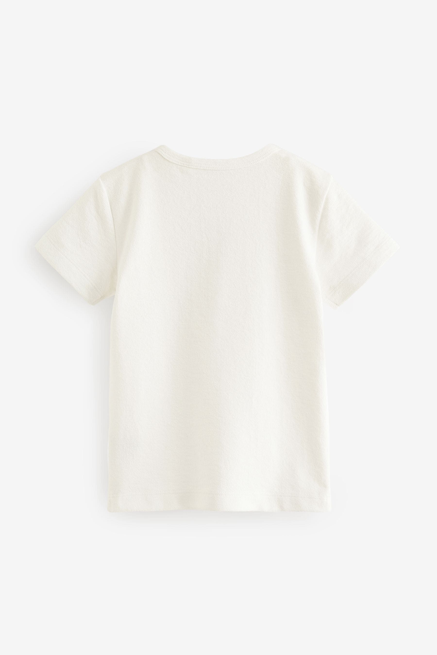 White Short Sleeve Henley Neck T-Shirt (3mths-7yrs)