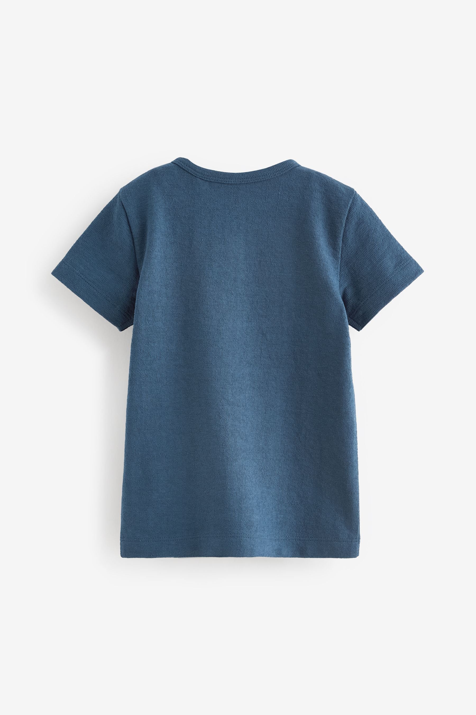 Blue Short Sleeve Henley Neck T-Shirt (3mths-7yrs)