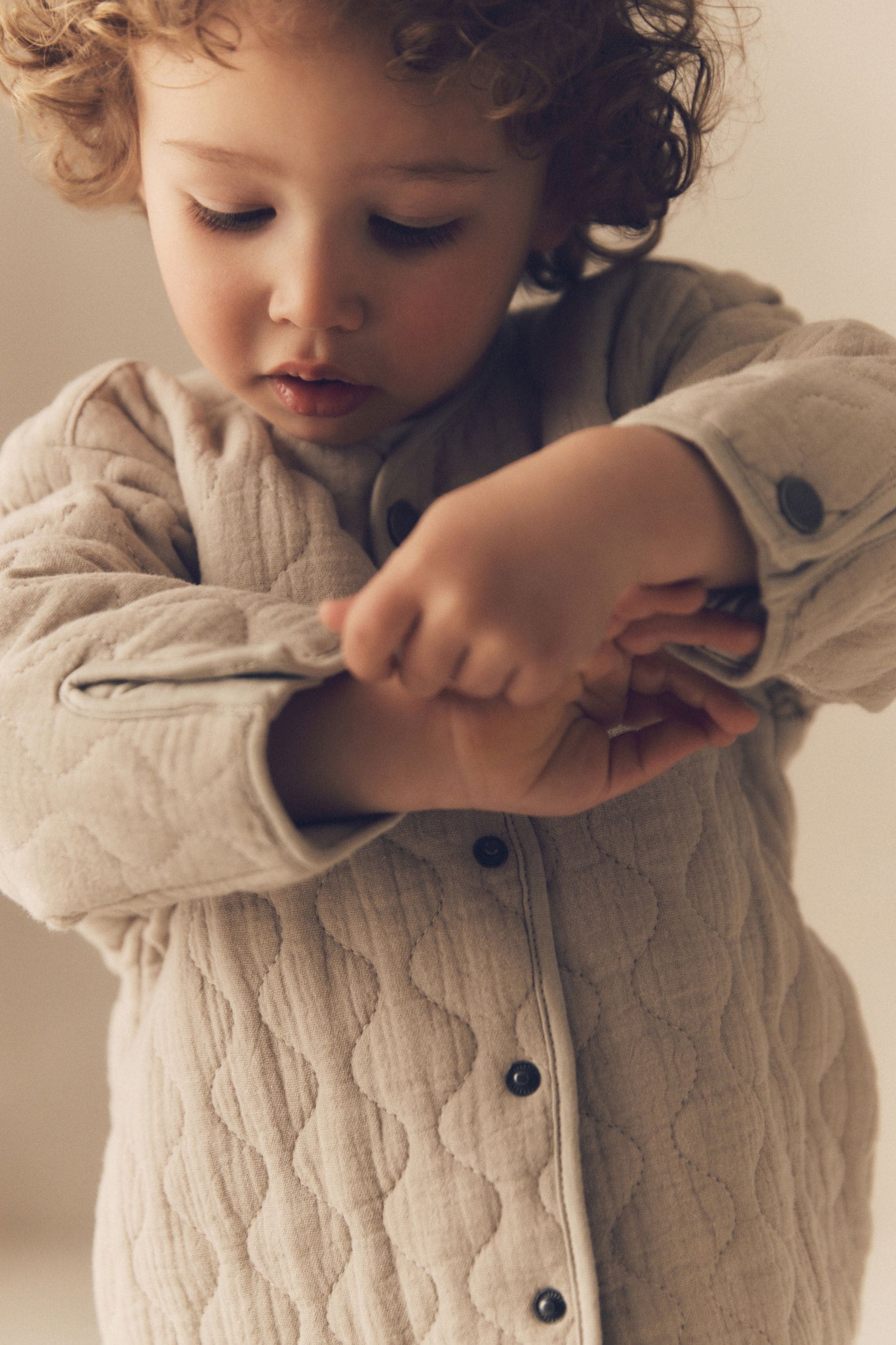 Grey Quilted Bomber Shacket (3mths-7yrs)