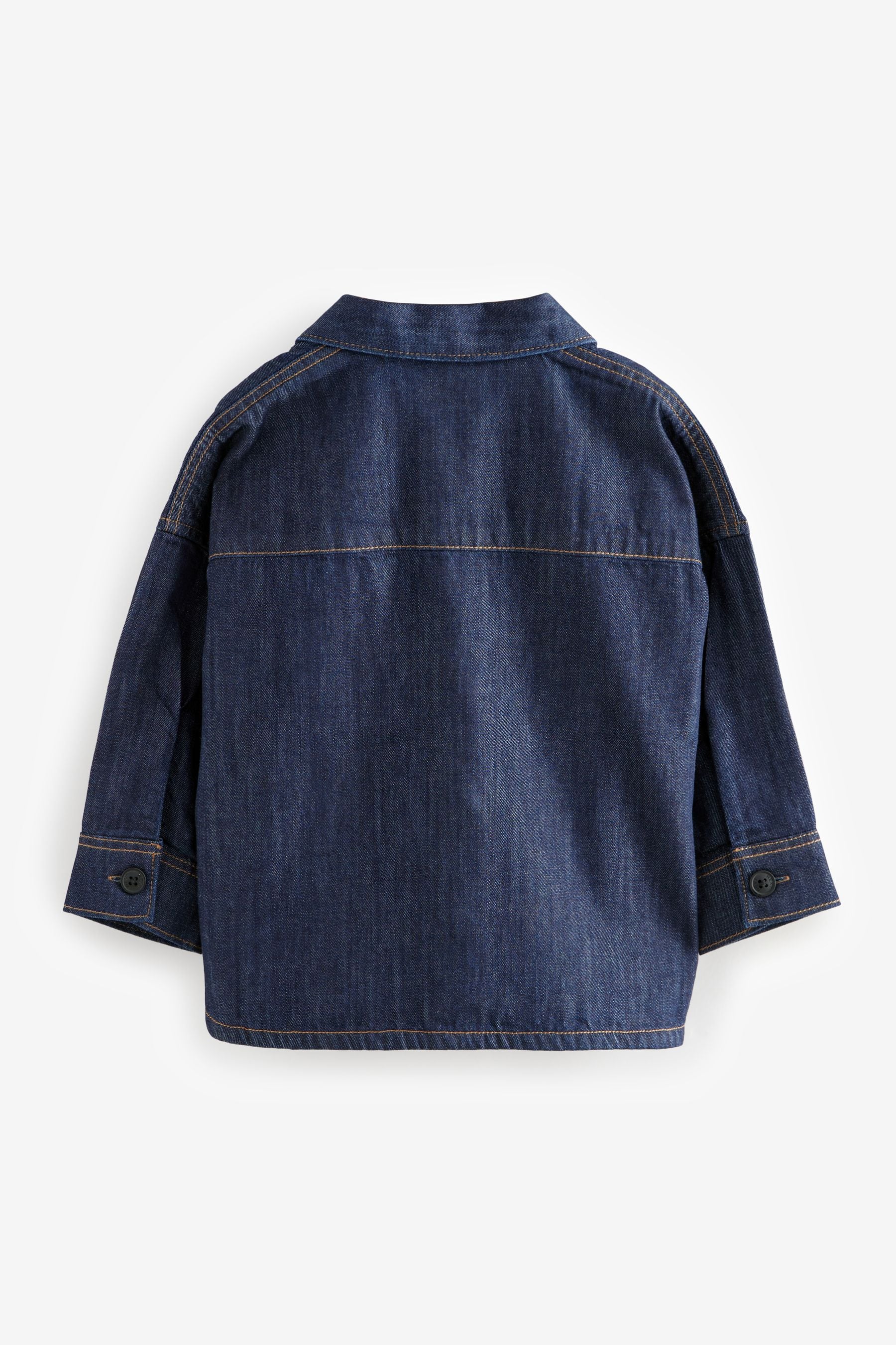 Dark Denim Rinse 100% Cotton Denim Shacket (3mths-7yrs)