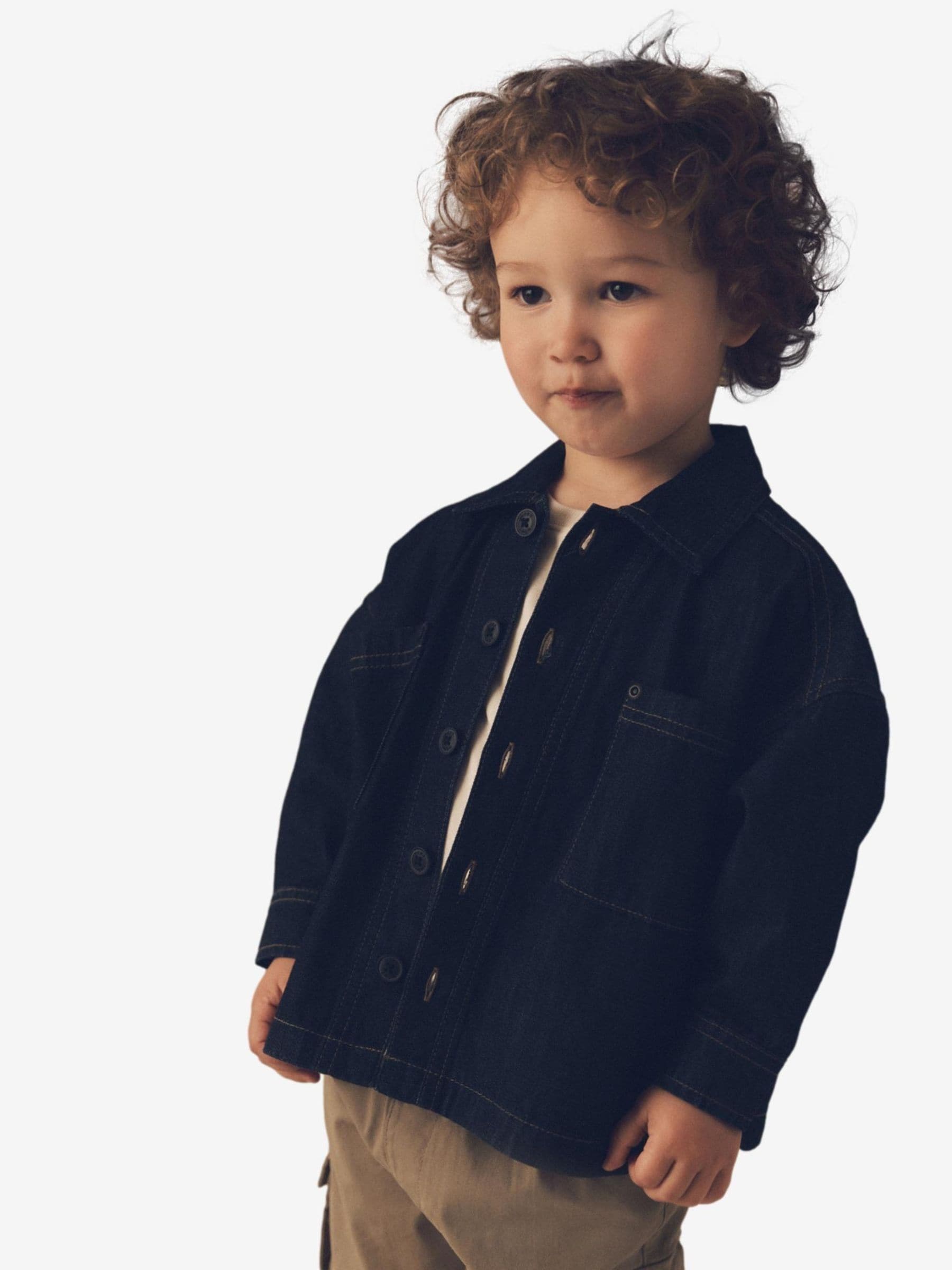 Dark Denim Rinse 100% Cotton Denim Shacket (3mths-7yrs)