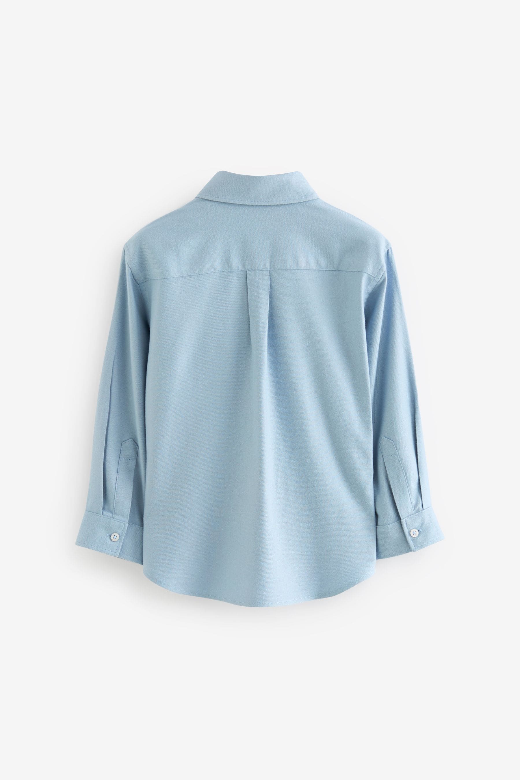 Blue Plain Long Sleeve Twill Shirt (3-16yrs)