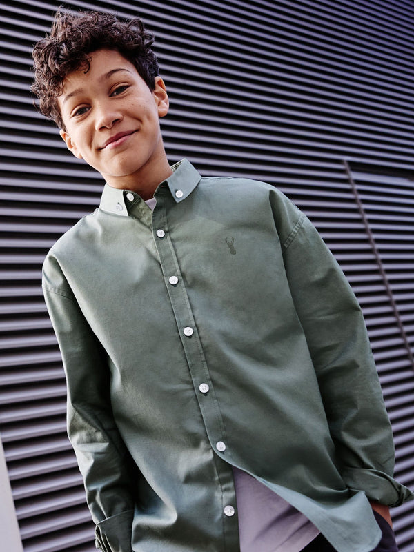 Green Single Oxford Shirt (3-16yrs)