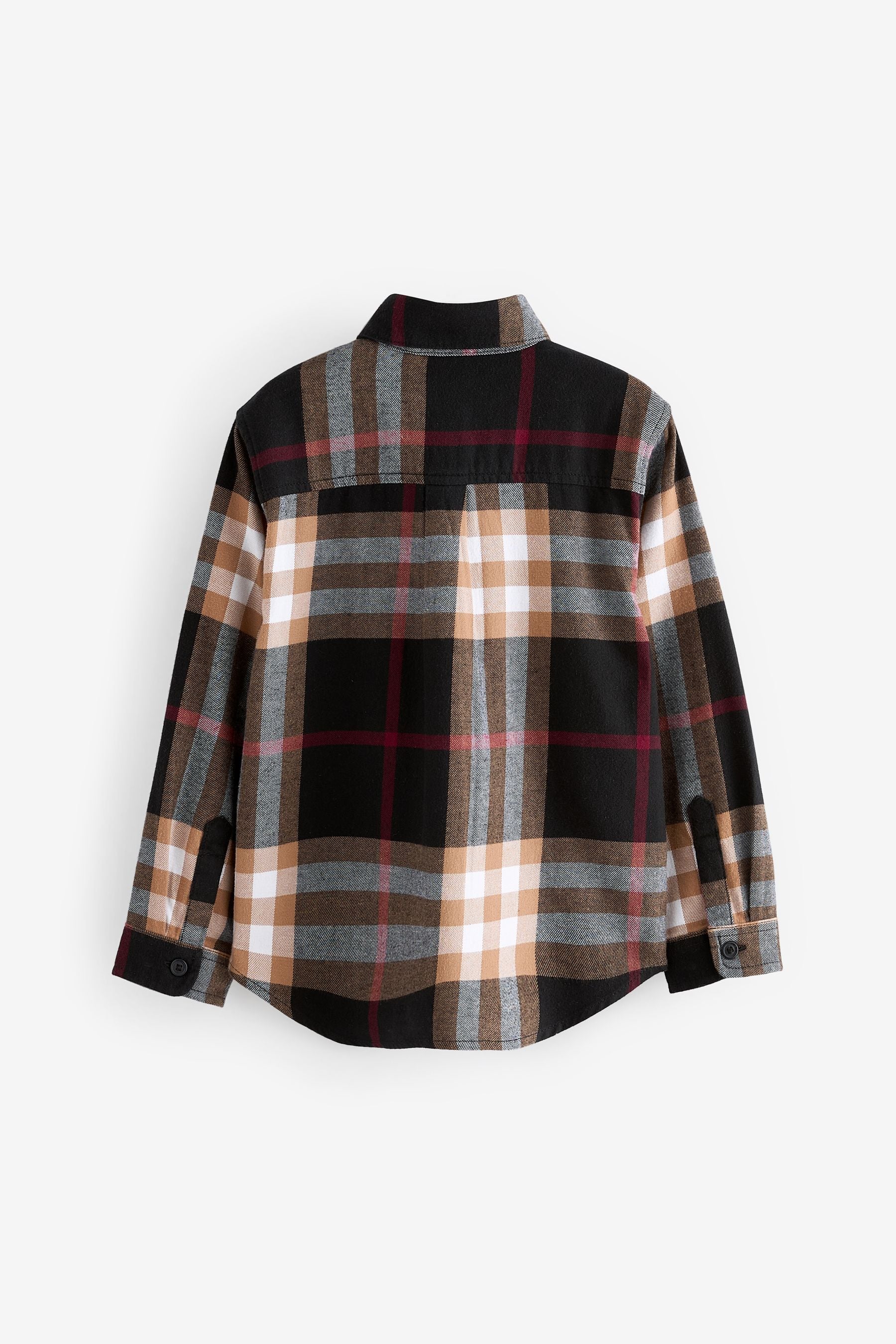 Brown/Cream Check Long Sleeve Twill Shirt (3-16yrs)