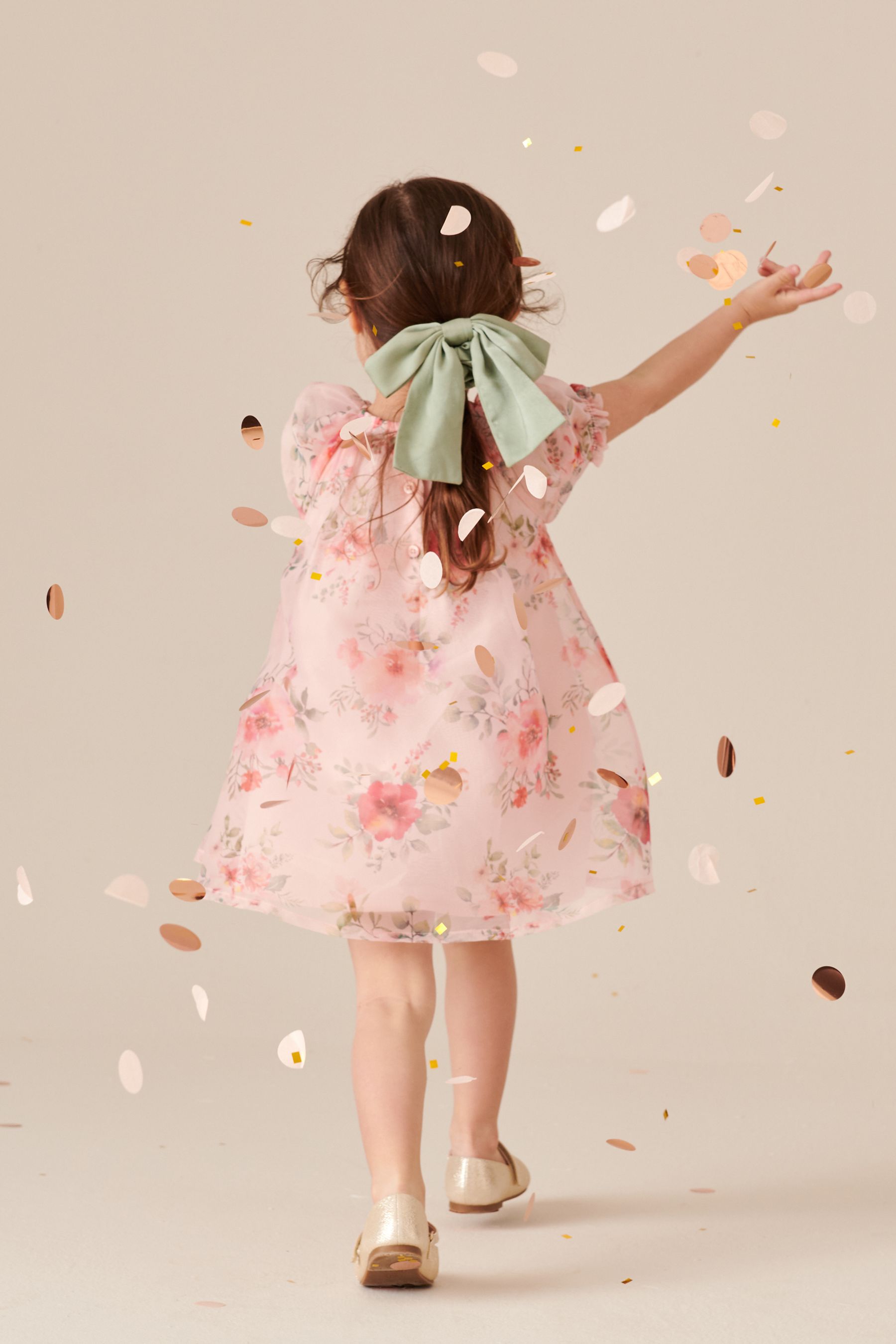 Pink Floral Organza Party Dress (3mths-8yrs)