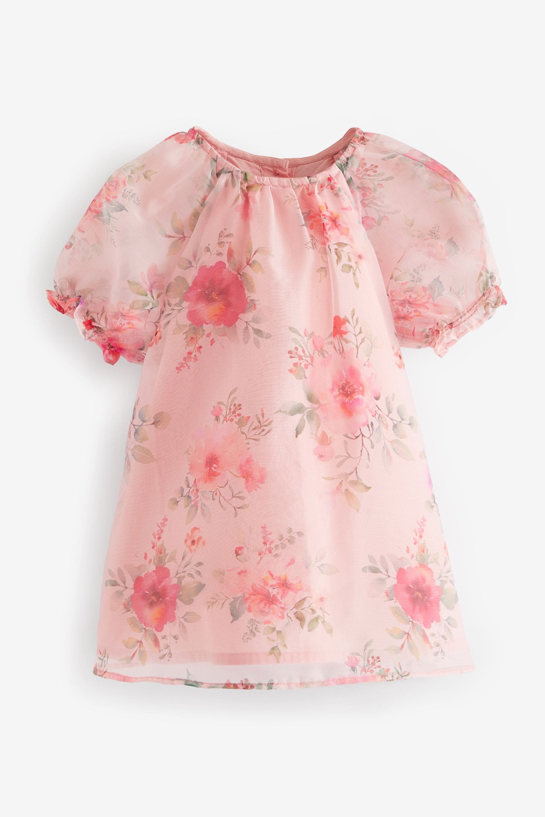 Pink Floral Organza Party Dress (3mths-8yrs)