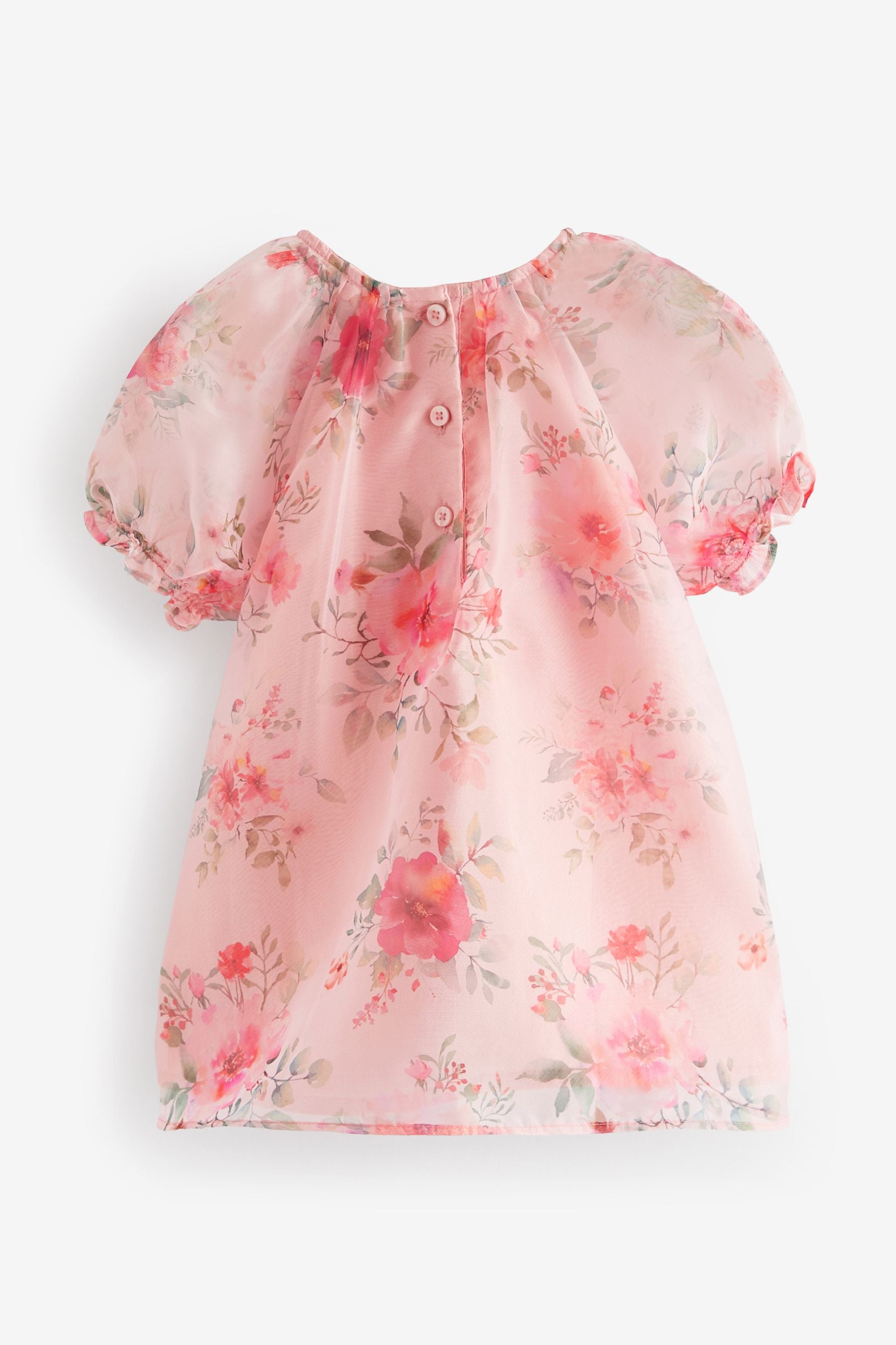 Pink Floral Organza Party Dress (3mths-8yrs)