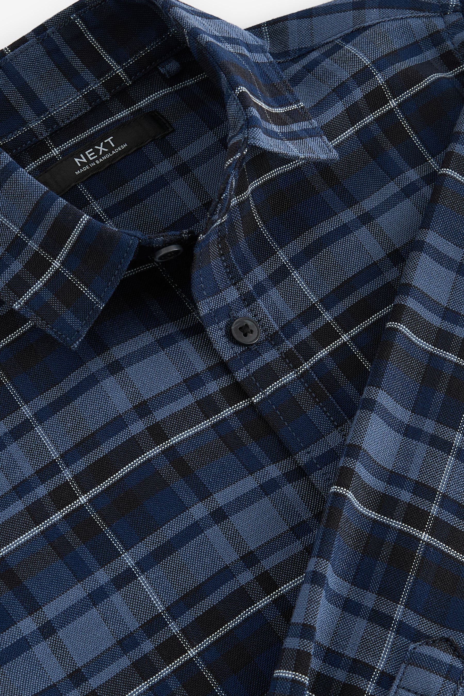 Navy Check Single Oxford Shirt (3-16yrs)