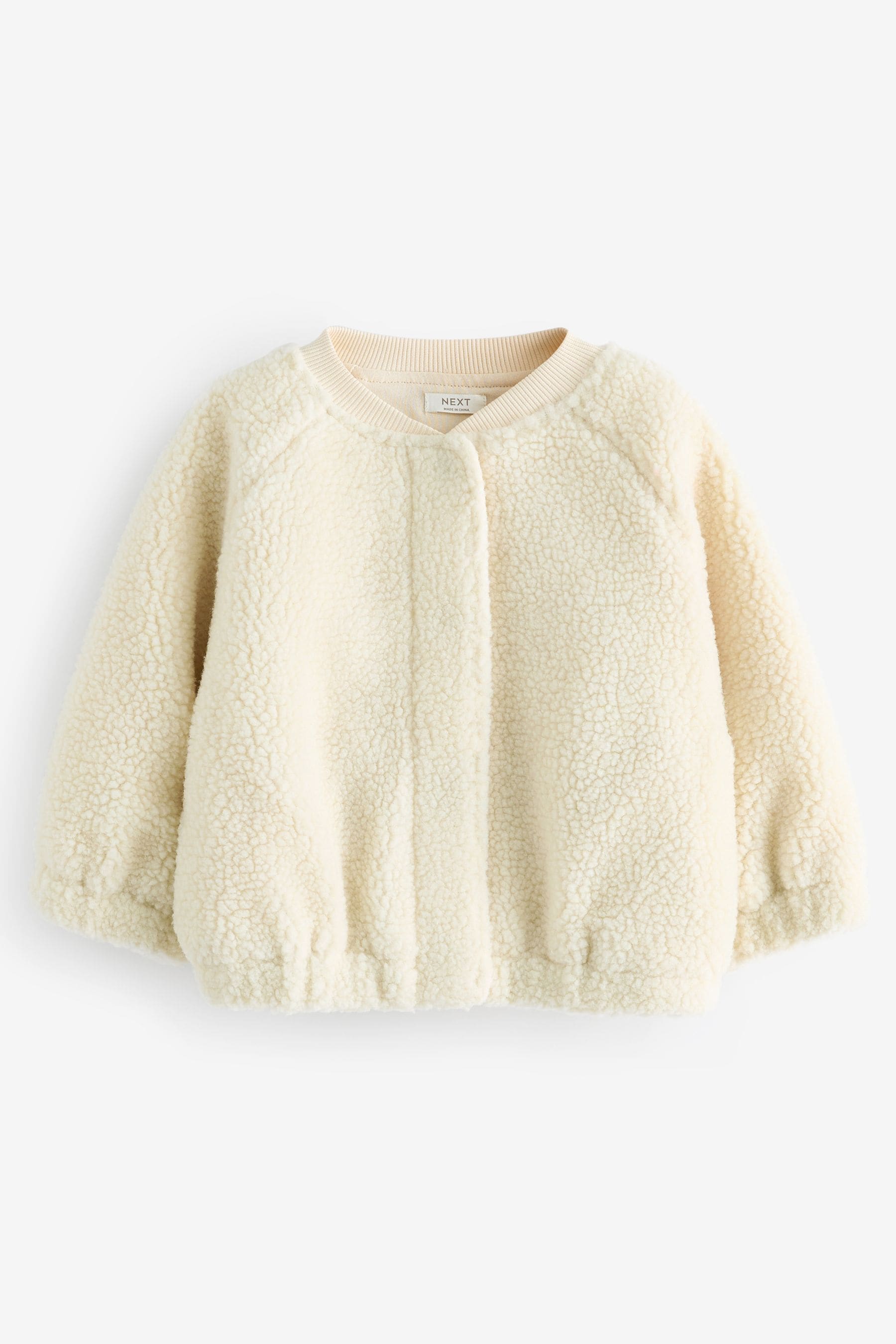 Cream Strawberry Borg Fleece Bomber Jacket (3mths-8yrs)