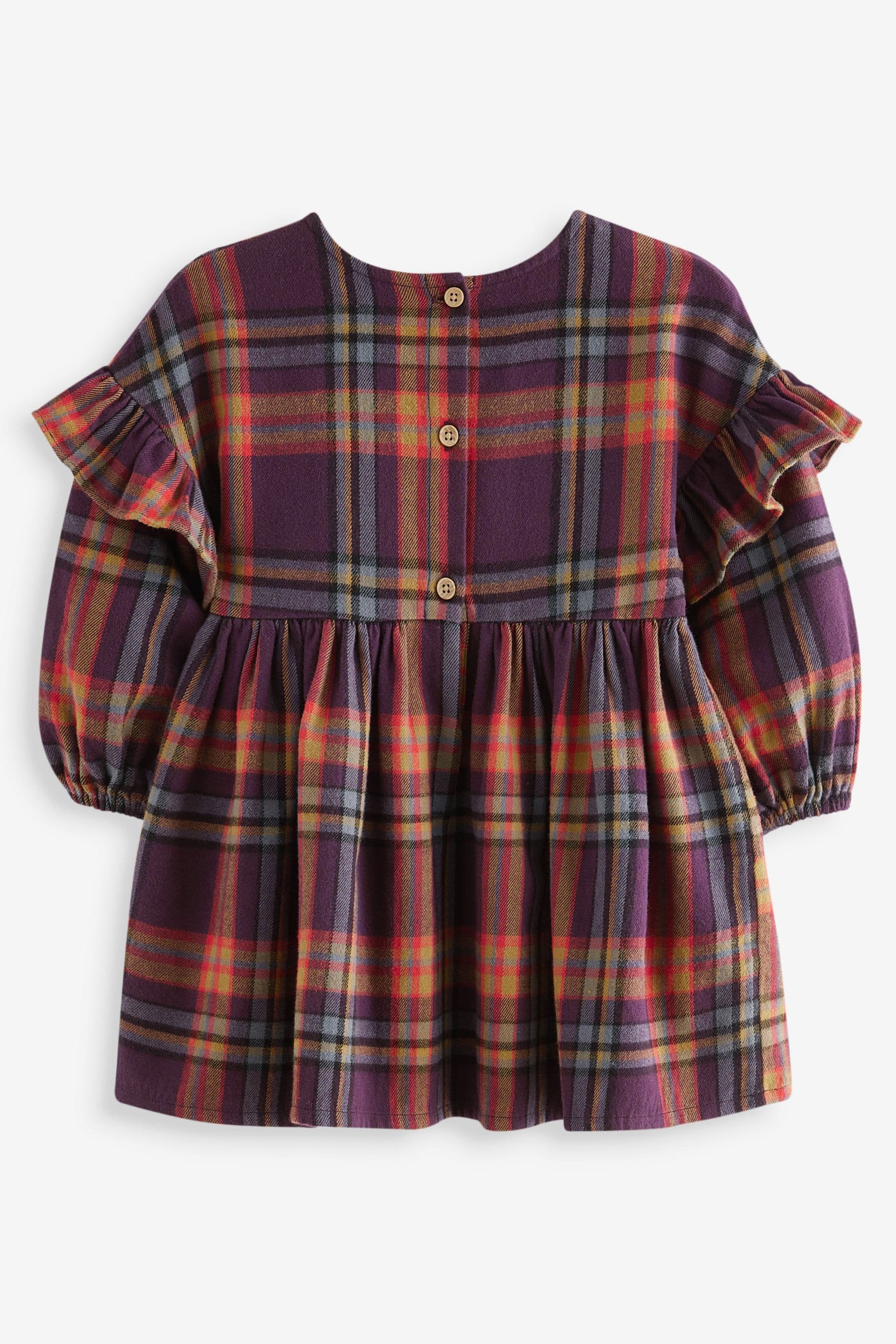 Purple Check Frill Dress (3mths-8yrs)