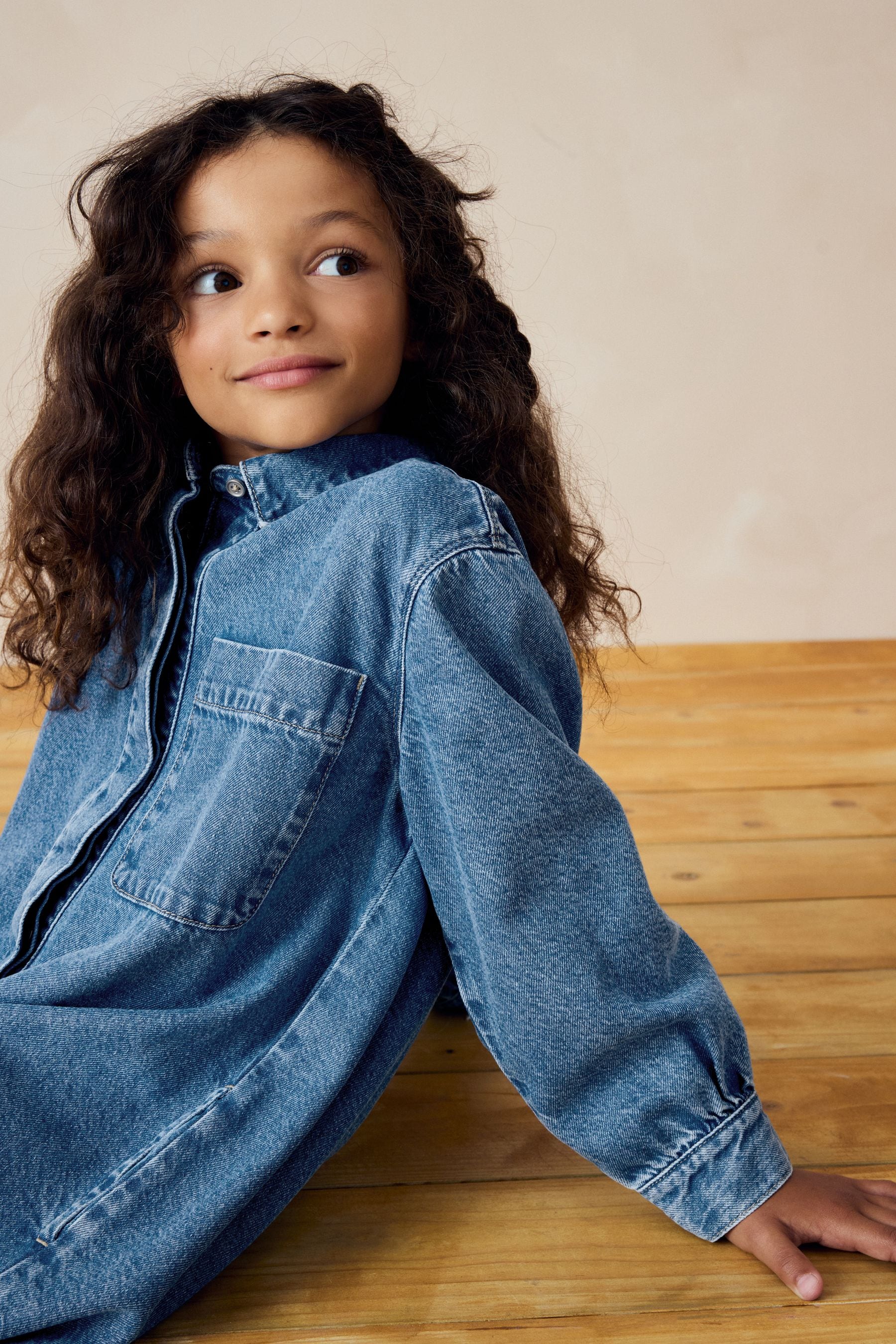 Blue Denim Shirt Dress (3-16yrs)