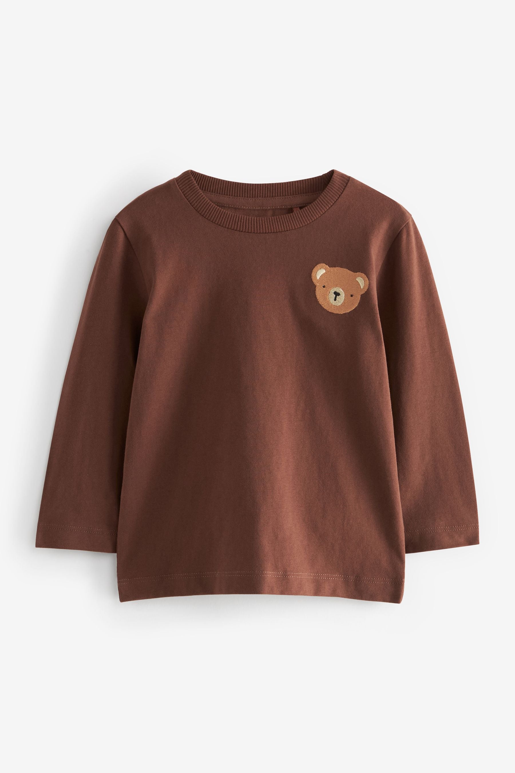 Brown Mini Bear Long Sleeve Character T-Shirt (3mths-7yrs)