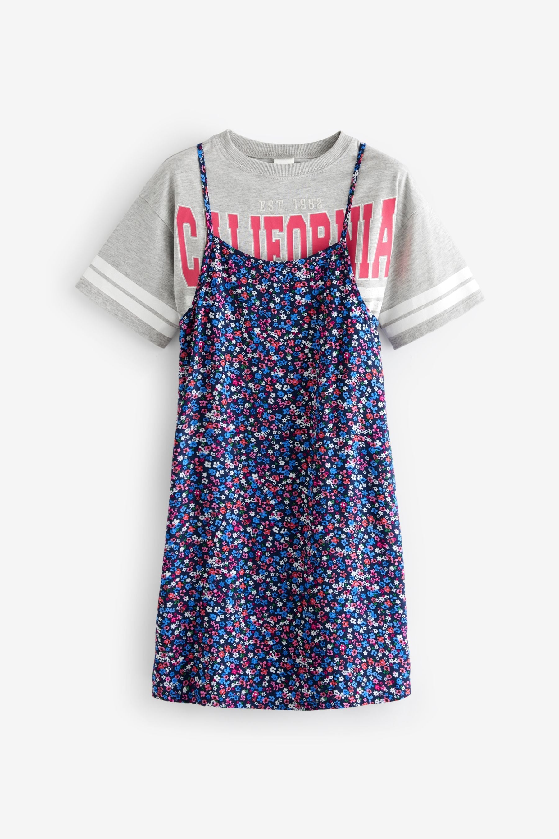 Blue Slip Dress and T-Shirt Set (3-16yrs)